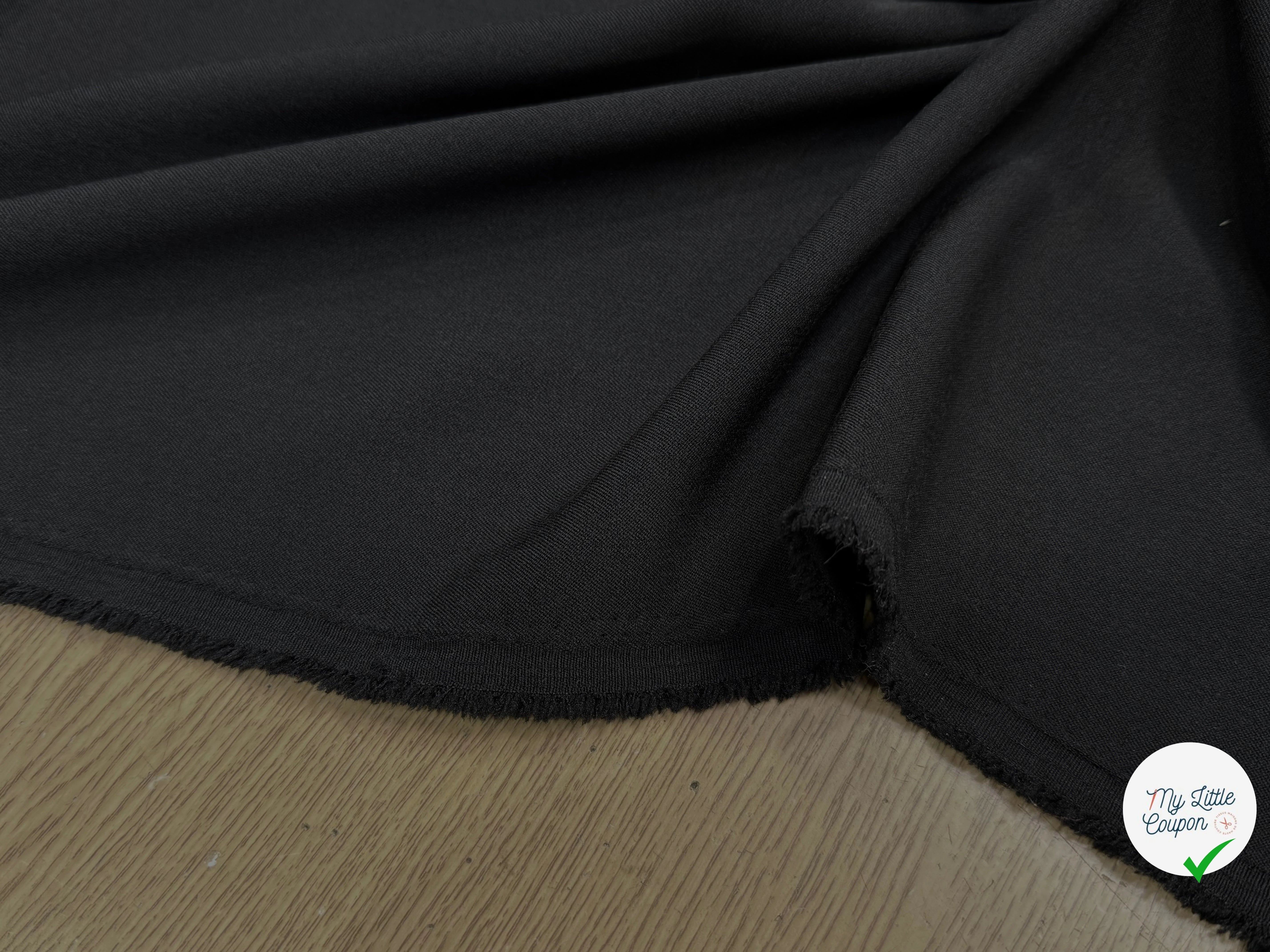 CREPE LOURD LÉGÈREMENT STRETCH NOIR 150CM - My Little Coupon