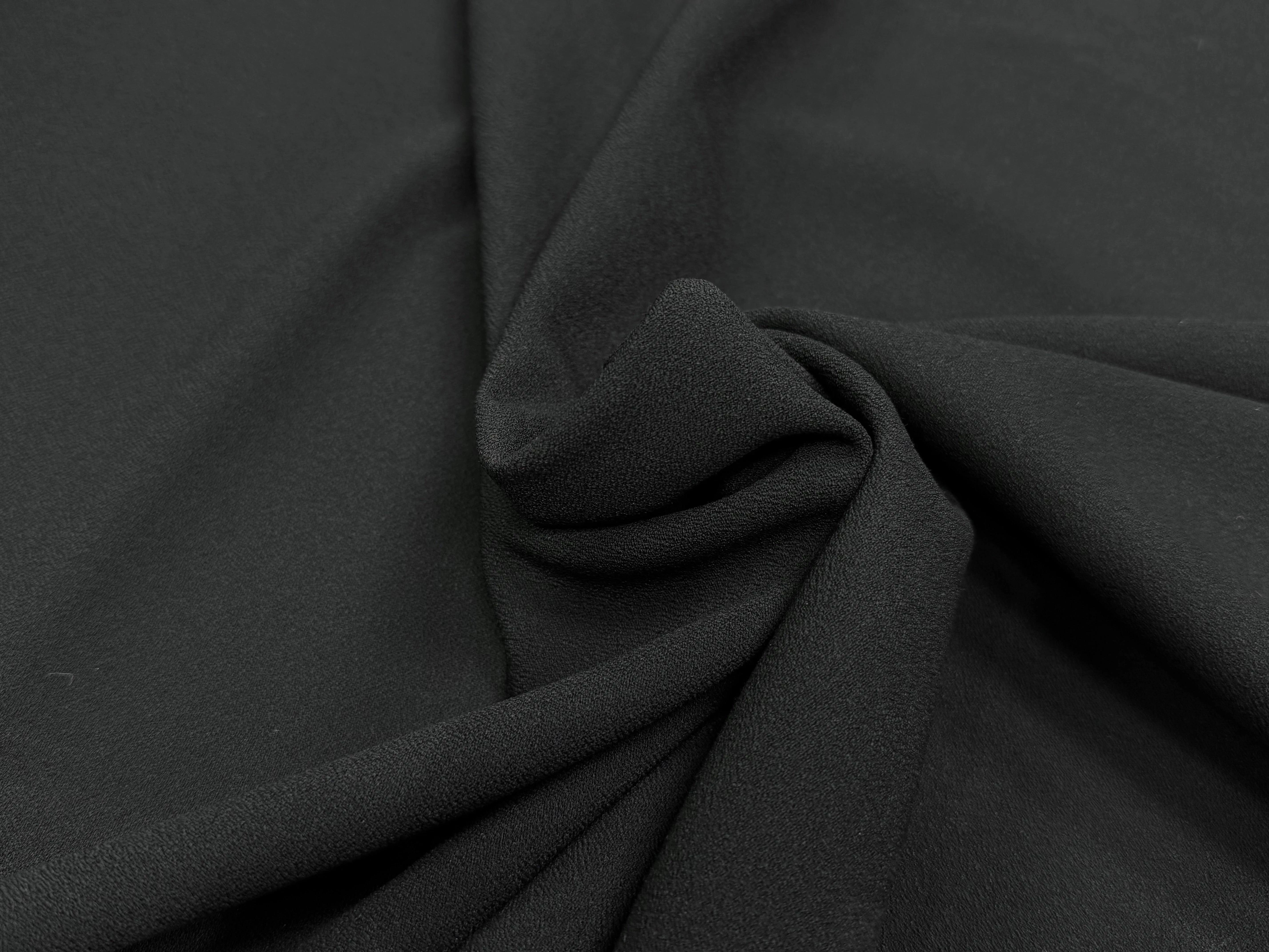 CREPE LOURD MOUSSE POLYVISCOSE STRETCH NOIR SUBLIME - My Little Coupon