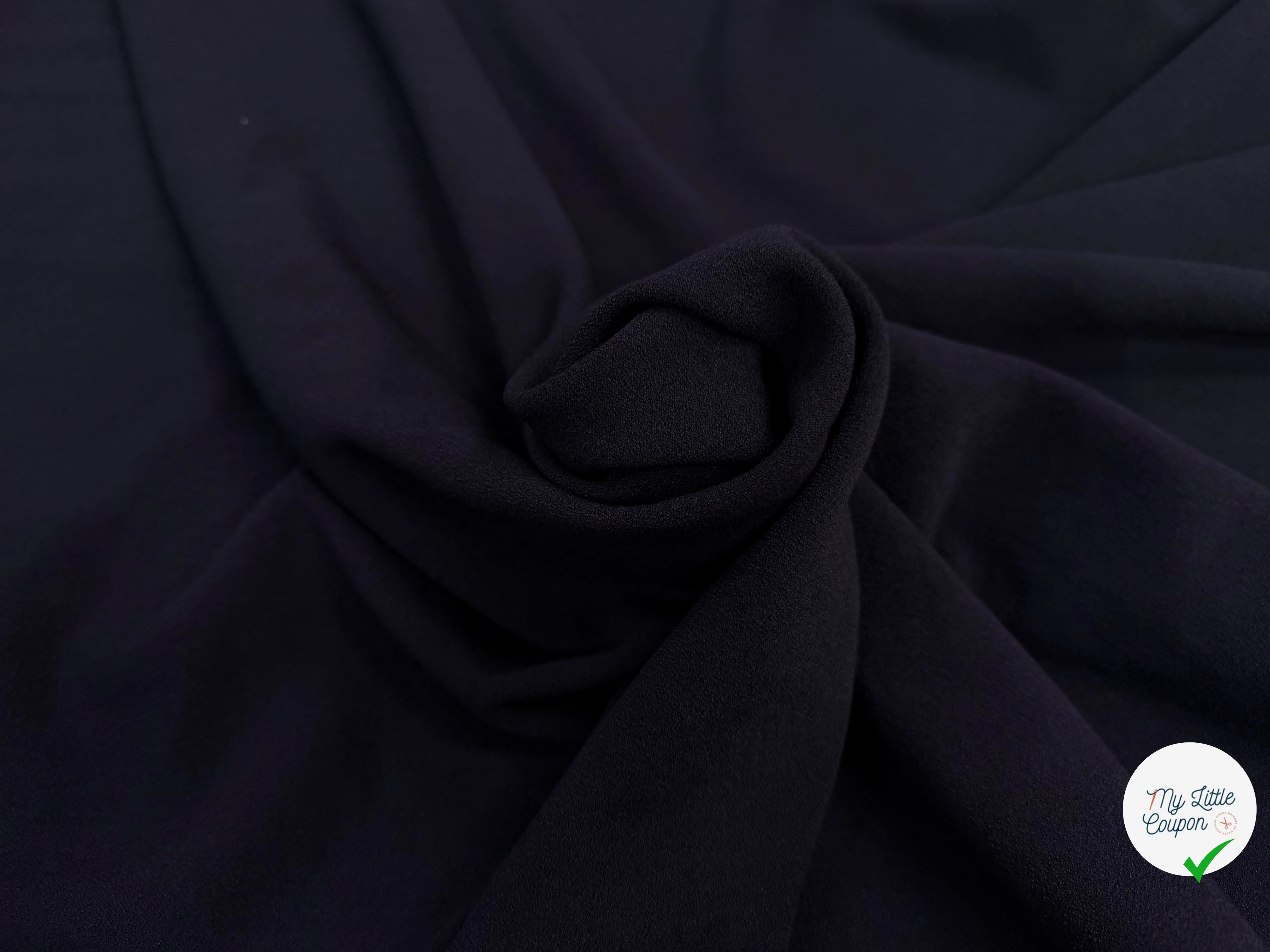 CREPE LOURD MOUSSE POLYVISOSE STRETCH BLEU NAVY SUBLIME - My Little Coupon