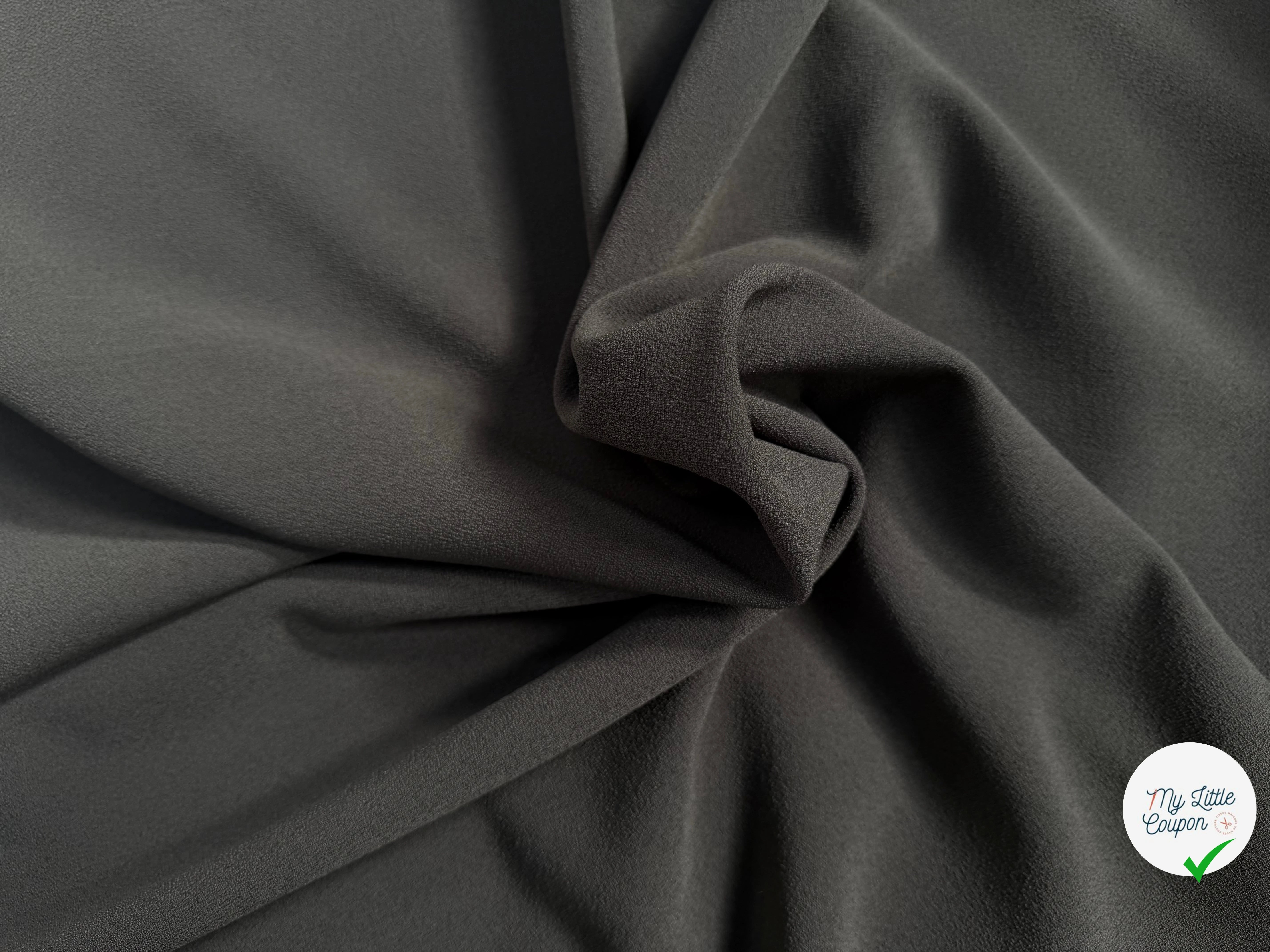 CREPE LOURD MOUSSE POLYVISOSE STRETCH KAKI GRIS SUBLIME - My Little Coupon