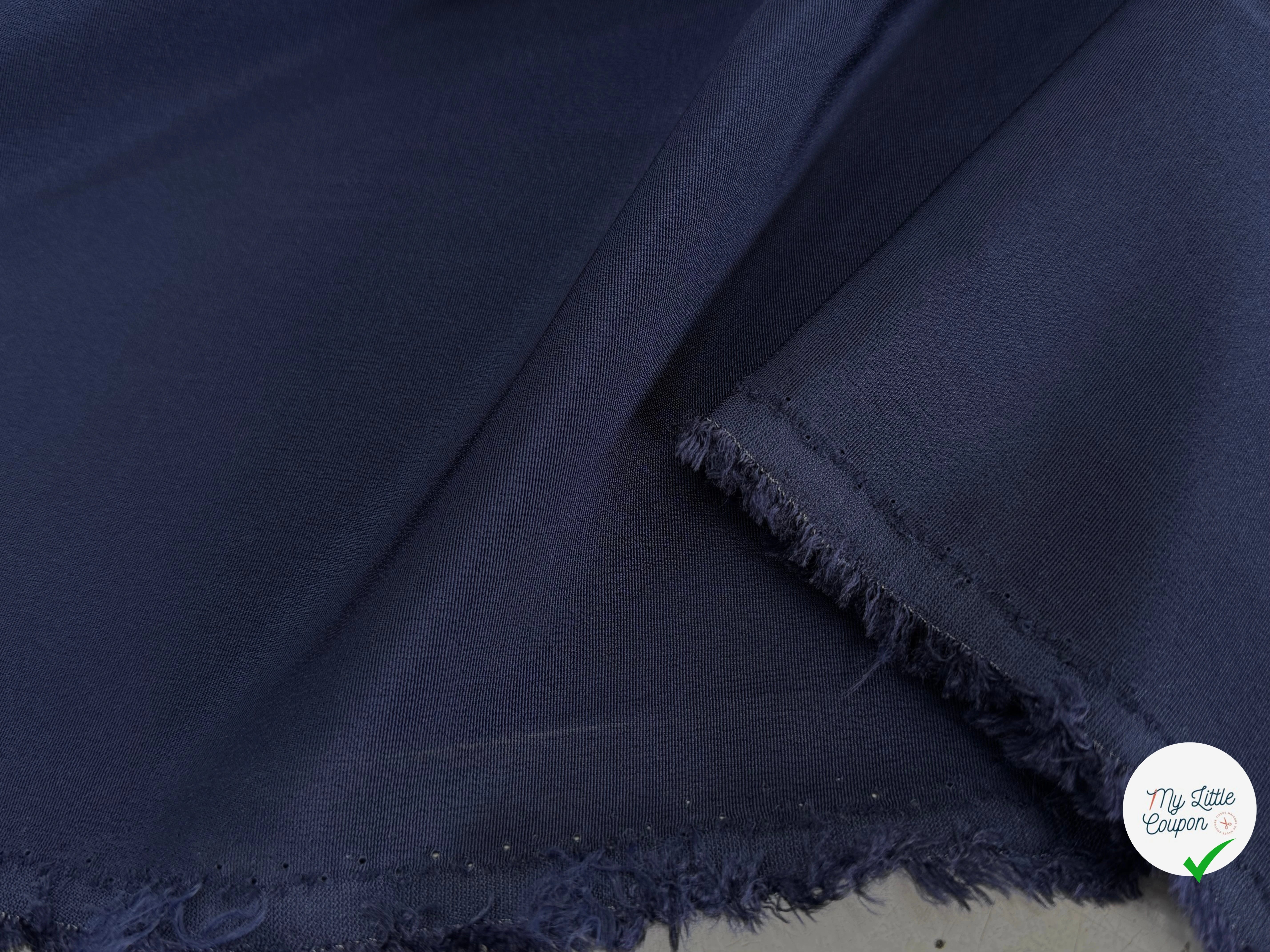 CREPE LOURD POLYVISCOSE BLEU MARRINE TRÈS BEAU TOMBÉ - My Little Coupon