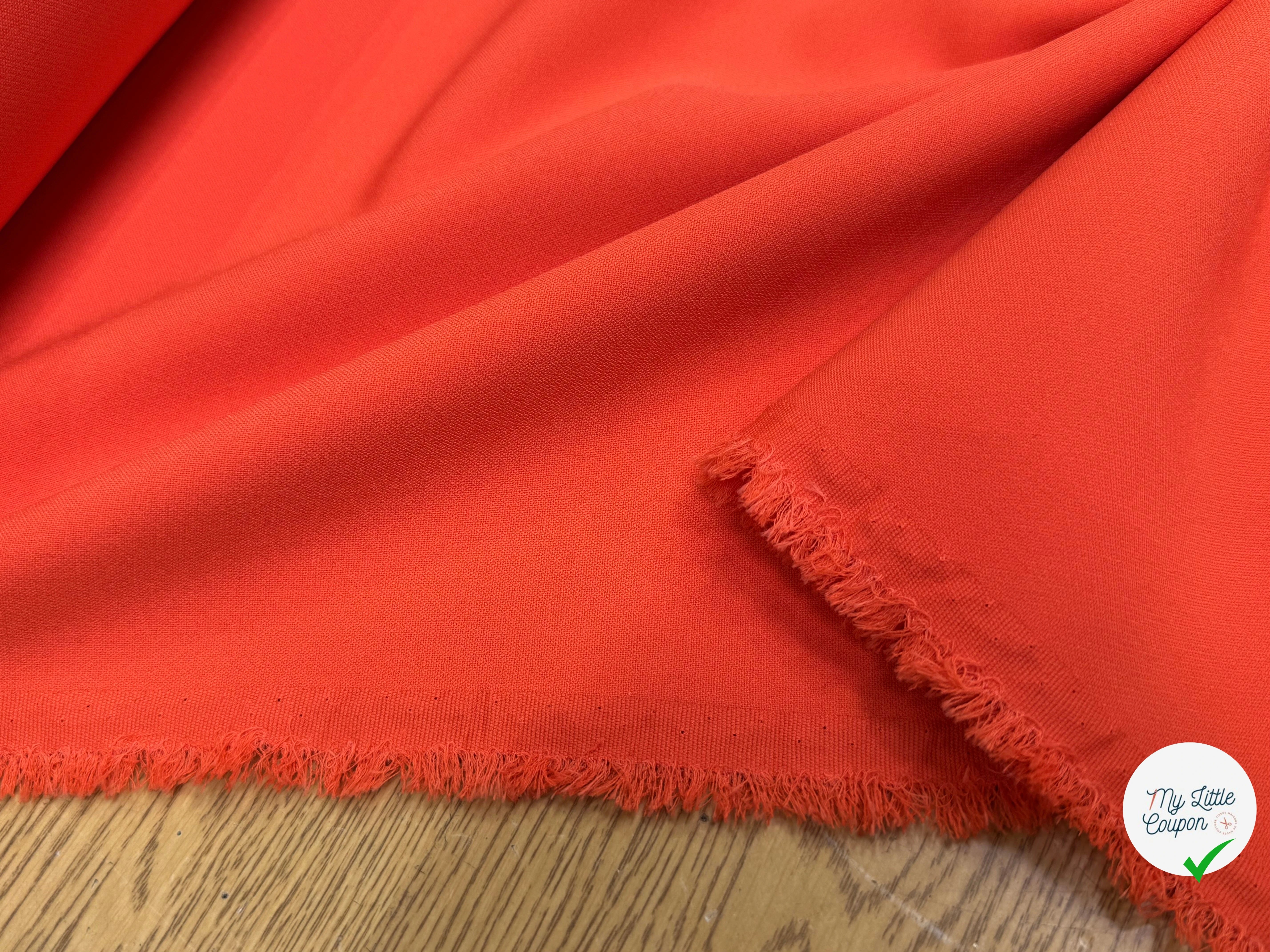 CREPE LOURD POLYVISCOSE ORANGE TRÈS BELLE TENUE - My Little Coupon