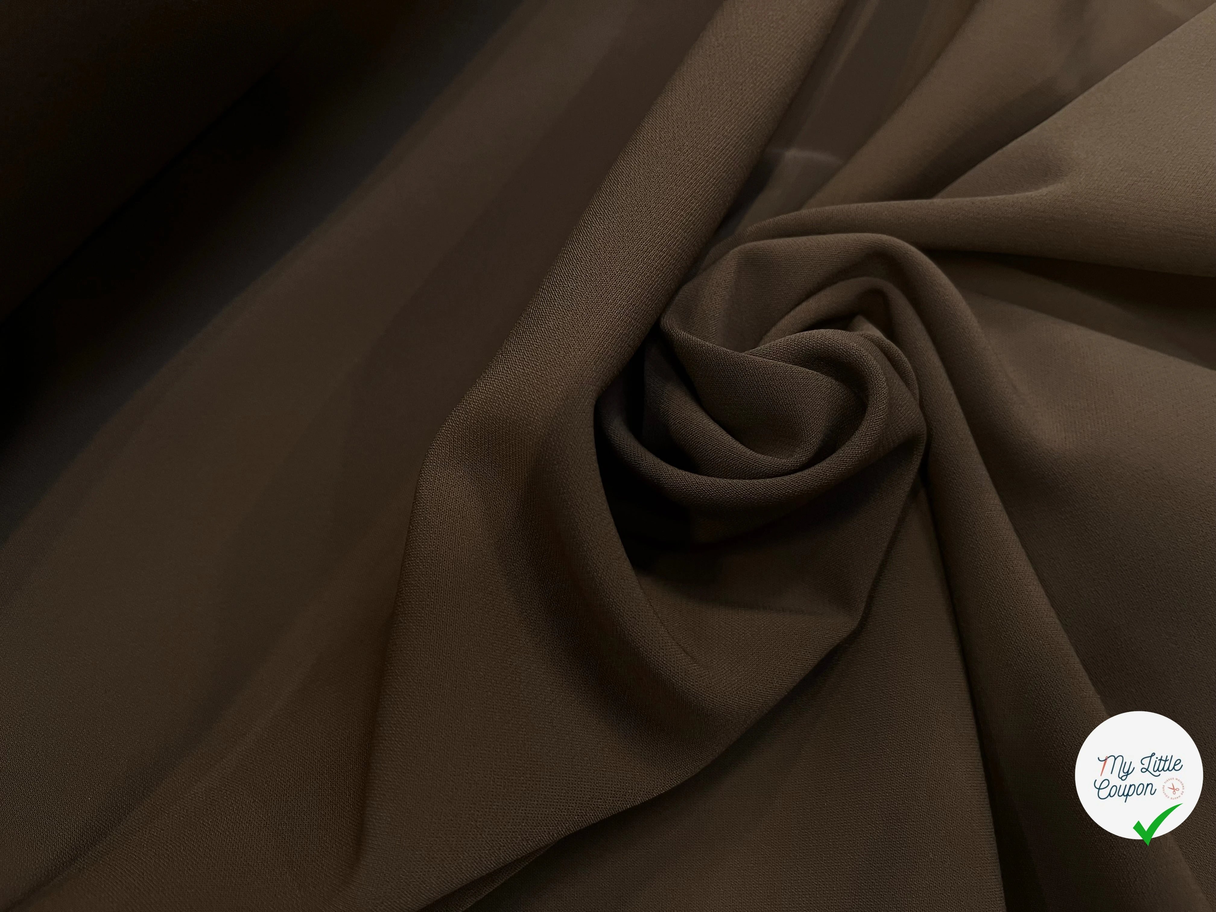 CREPE LOURD STRETCH MARRON FONCÉ 145CM - My Little Coupon