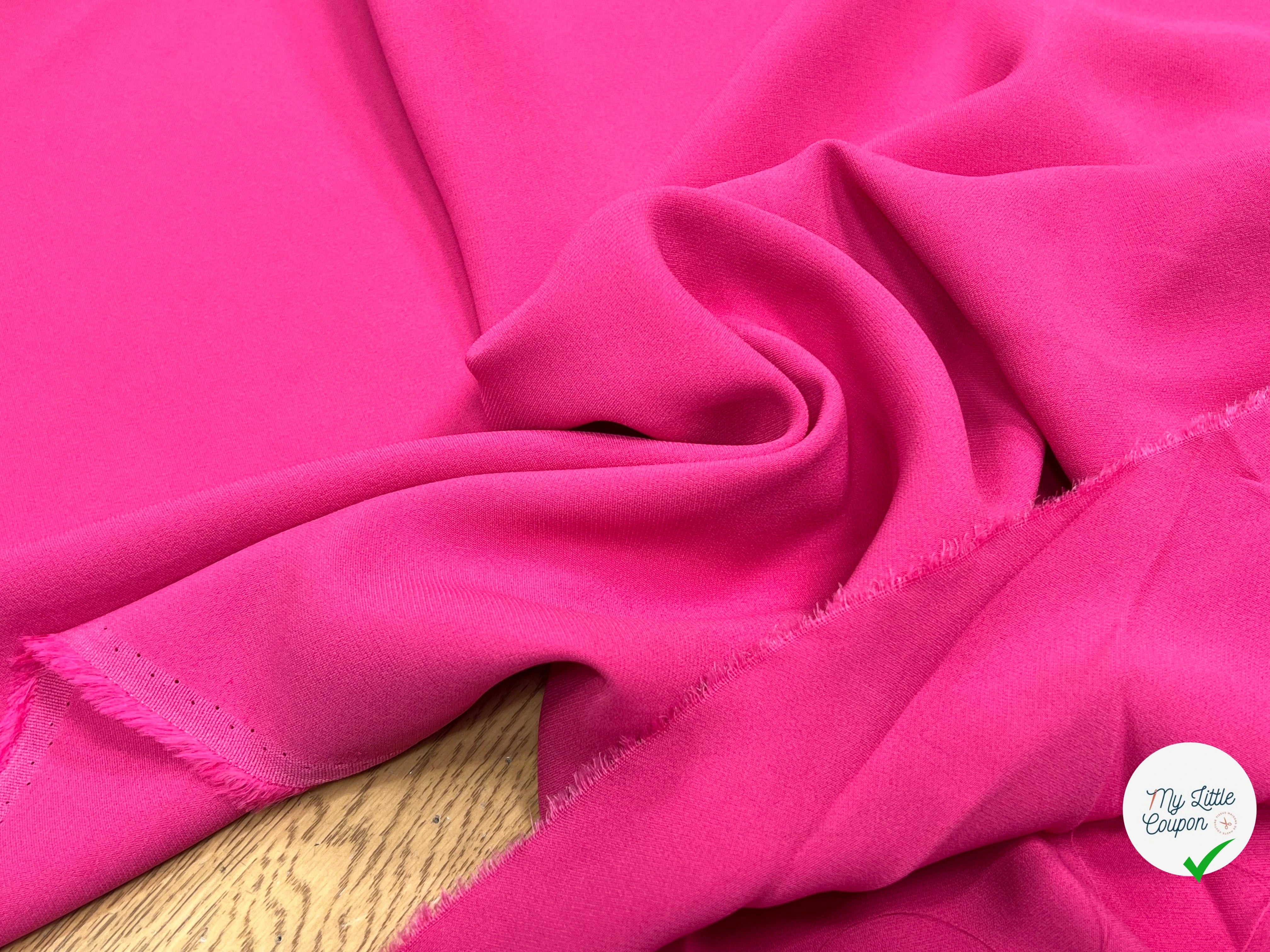 CREPE LOURD  STRETCH ROSE FUSCHIA  30% VISCOSE - My Little Coupon