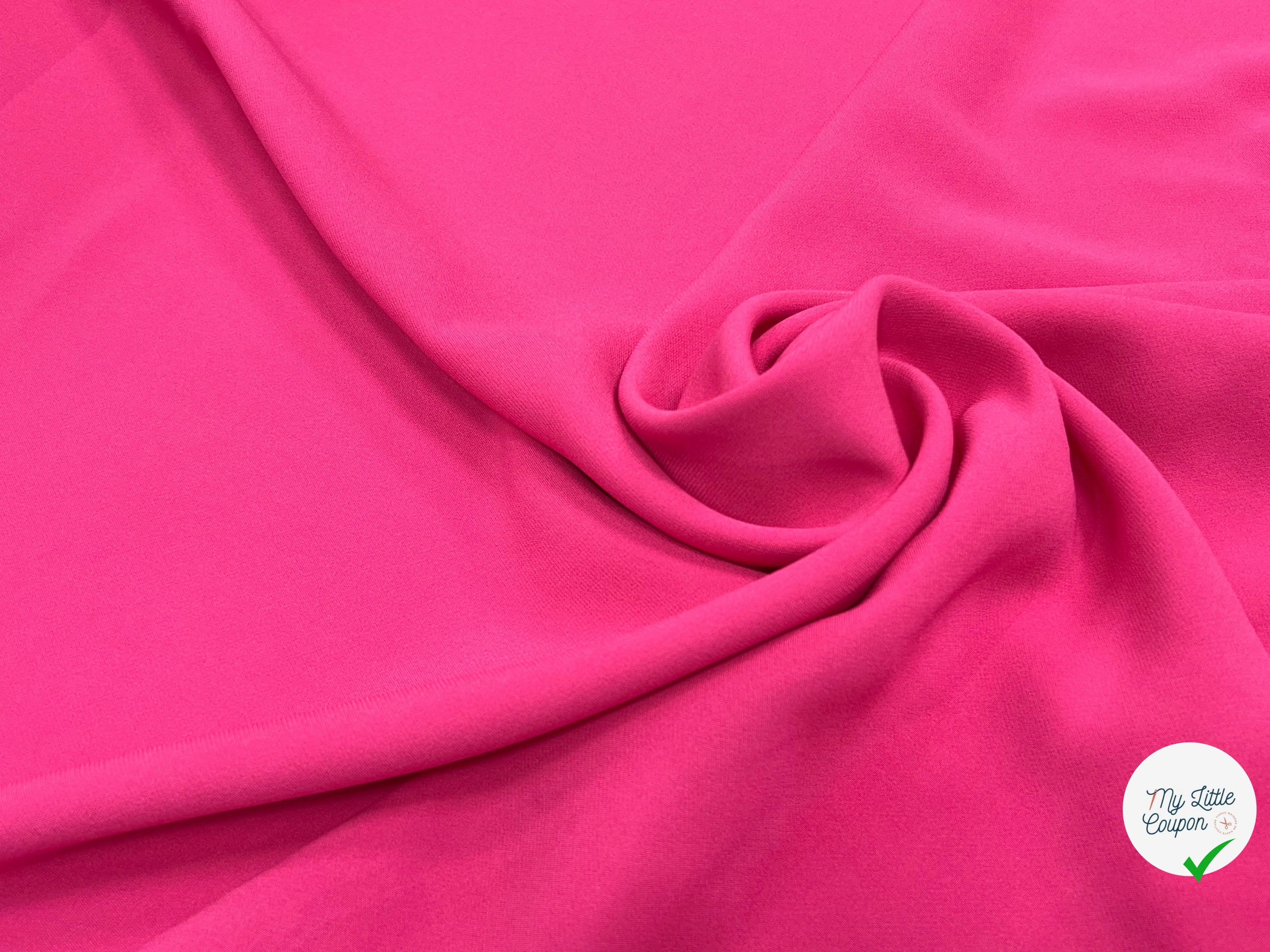 CREPE LOURD  STRETCH ROSE FUSCHIA  30% VISCOSE - My Little Coupon