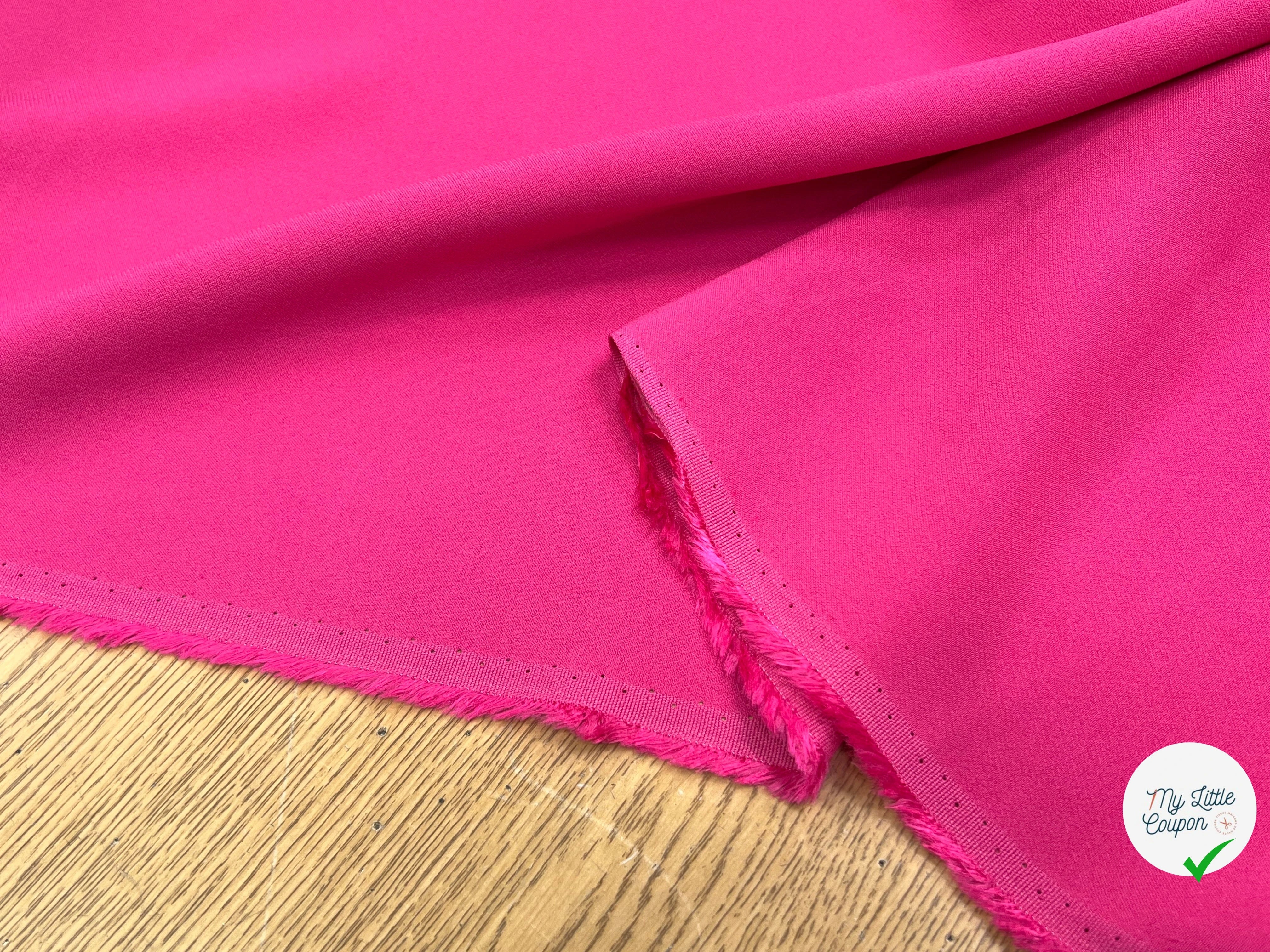 CREPE LOURD  STRETCH ROSE FUSCHIA  30% VISCOSE - My Little Coupon