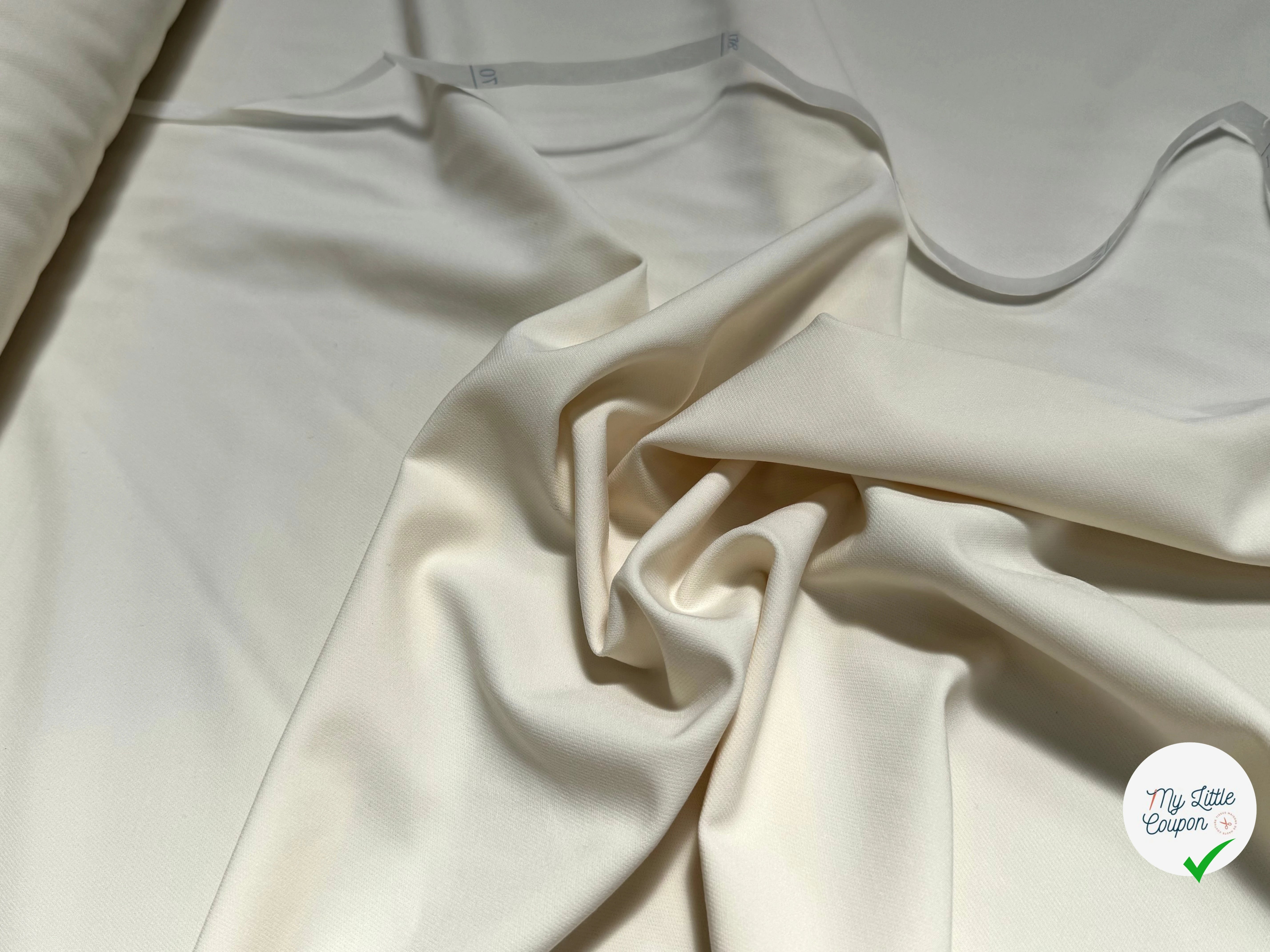 CREPE LOURD ULTRA STRETCH BEAU TOUCHER ÉCRU 18% VISCOSE - My Little Coupon