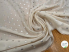 CREPE LUREX ÉCRU POIS ARGENTÉ - My Little Coupon