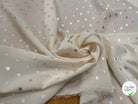 CREPE LUREX ÉCRU POIS ARGENTÉ - My Little Coupon