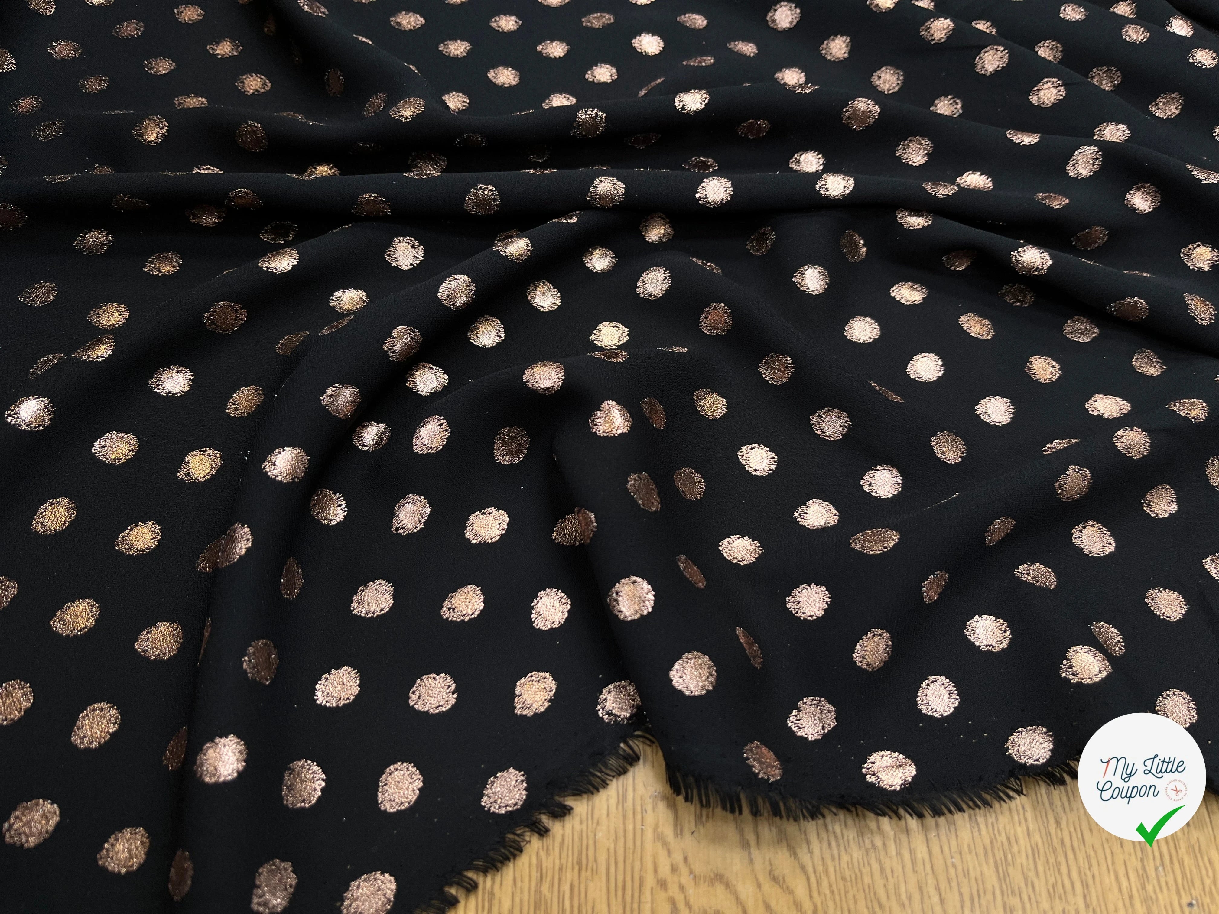 CREPE LUREX NOIR POIS ARGENTÉ - My Little Coupon