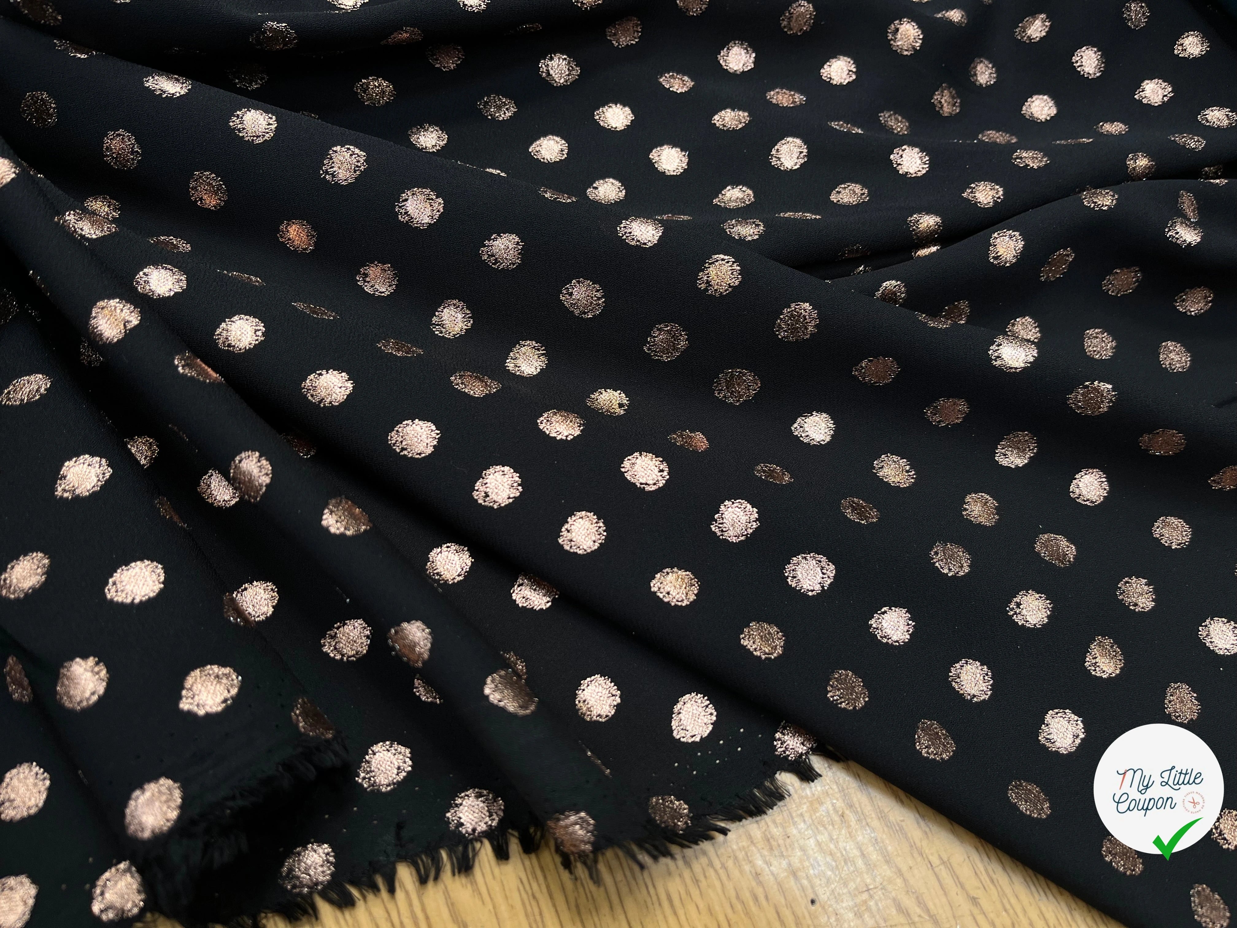 CREPE LUREX NOIR POIS ARGENTÉ - My Little Coupon