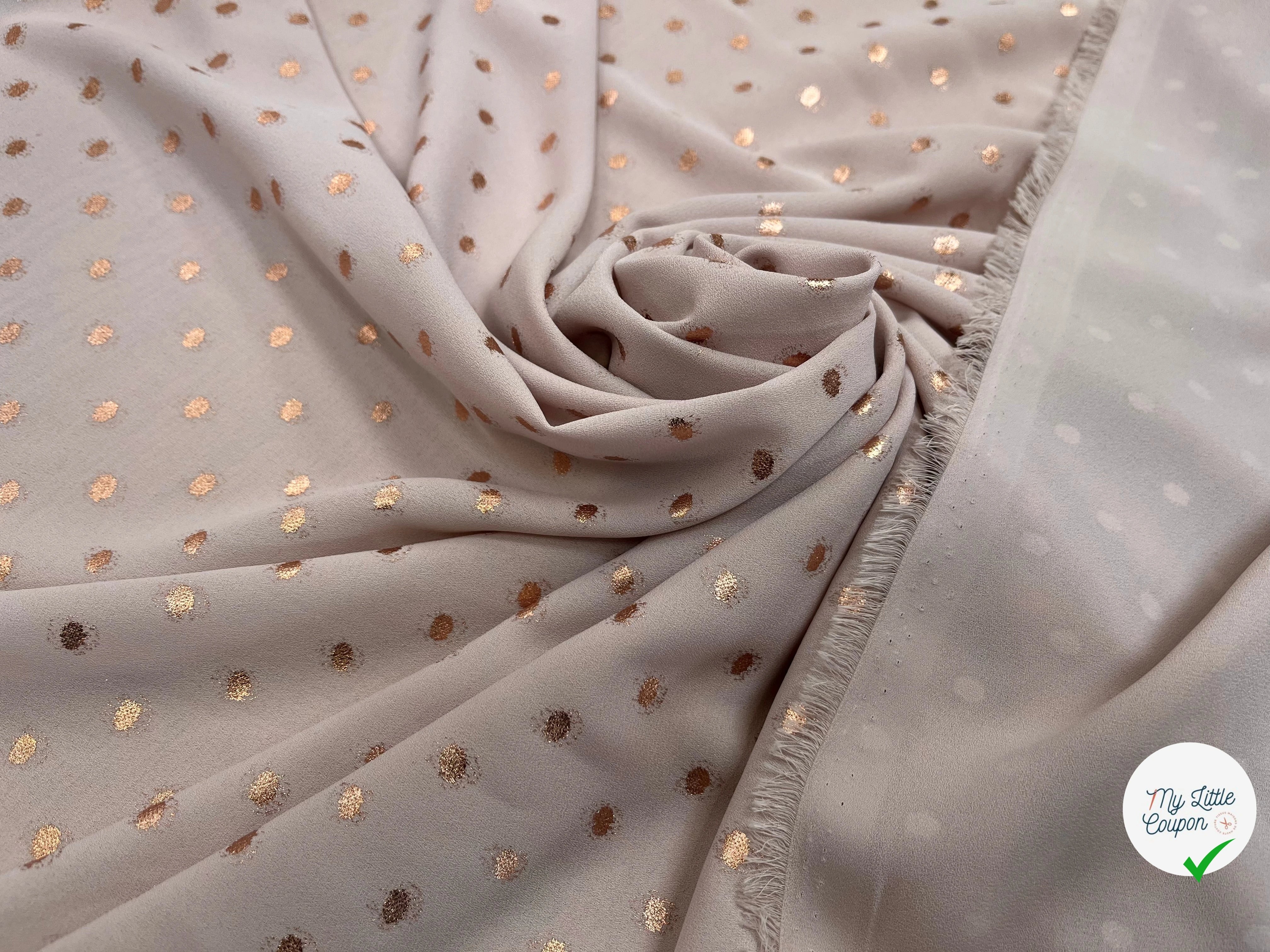 CREPE LUREX ROSE GOLD POIS ARGENTÉ - My Little Coupon