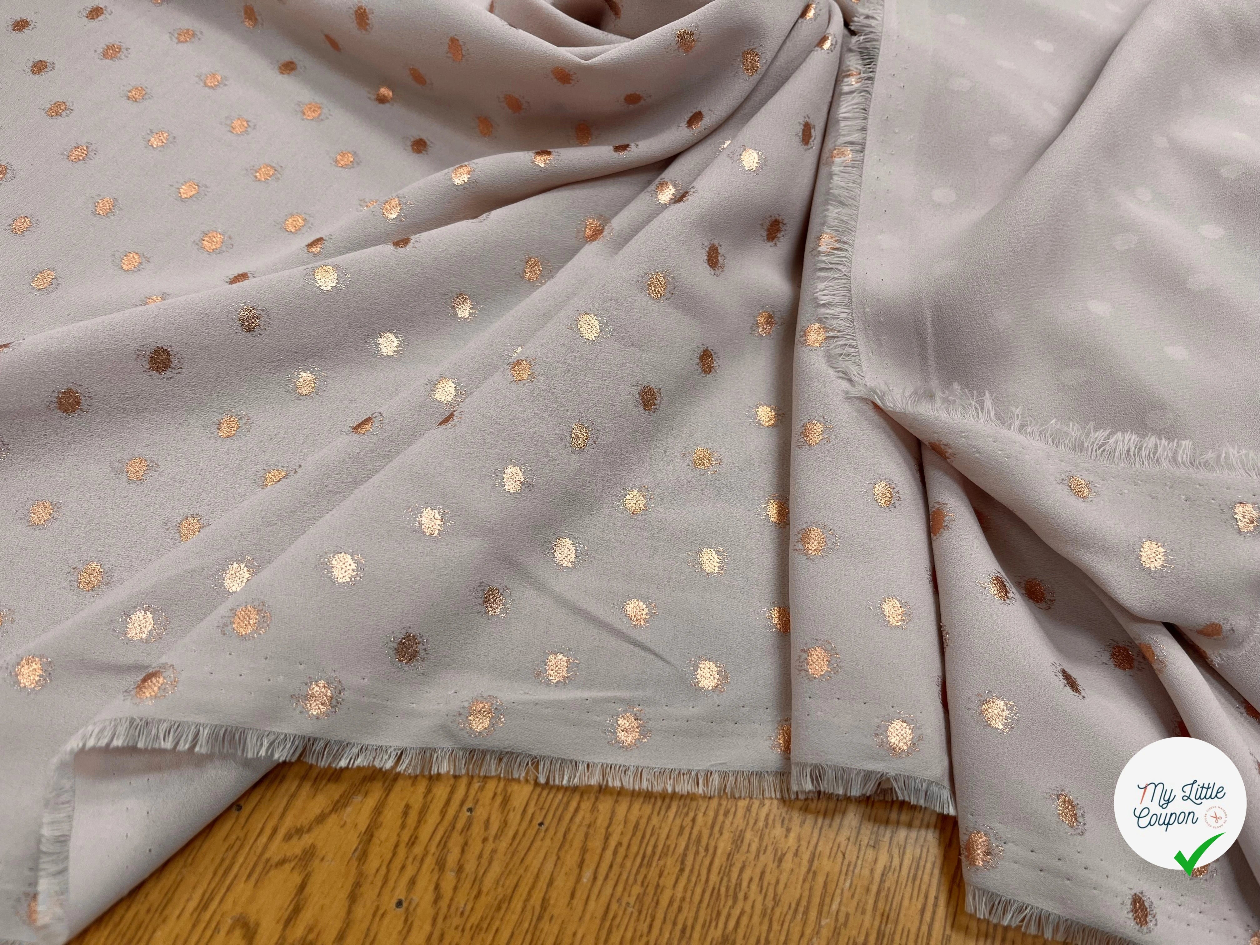 CREPE LUREX ROSE GOLD POIS ARGENTÉ - My Little Coupon