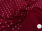 CREPE LUREX ROUGE BORDEAUX & POIS SILVER - My Little Coupon
