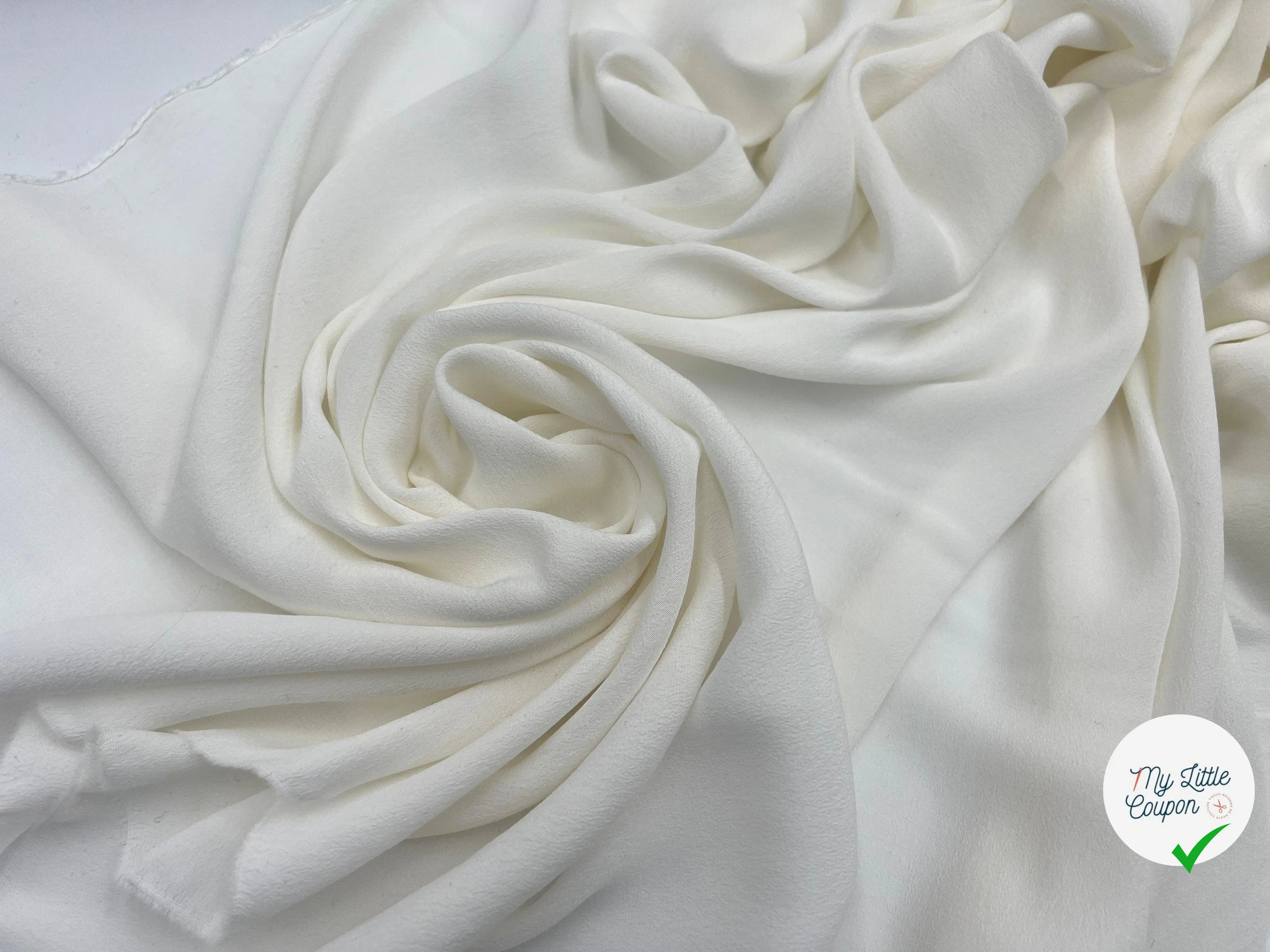 CRÊPE MAROCAIN 100% VISCOSE BLANC CASSÉ - My Little Coupon - tissu - coudre