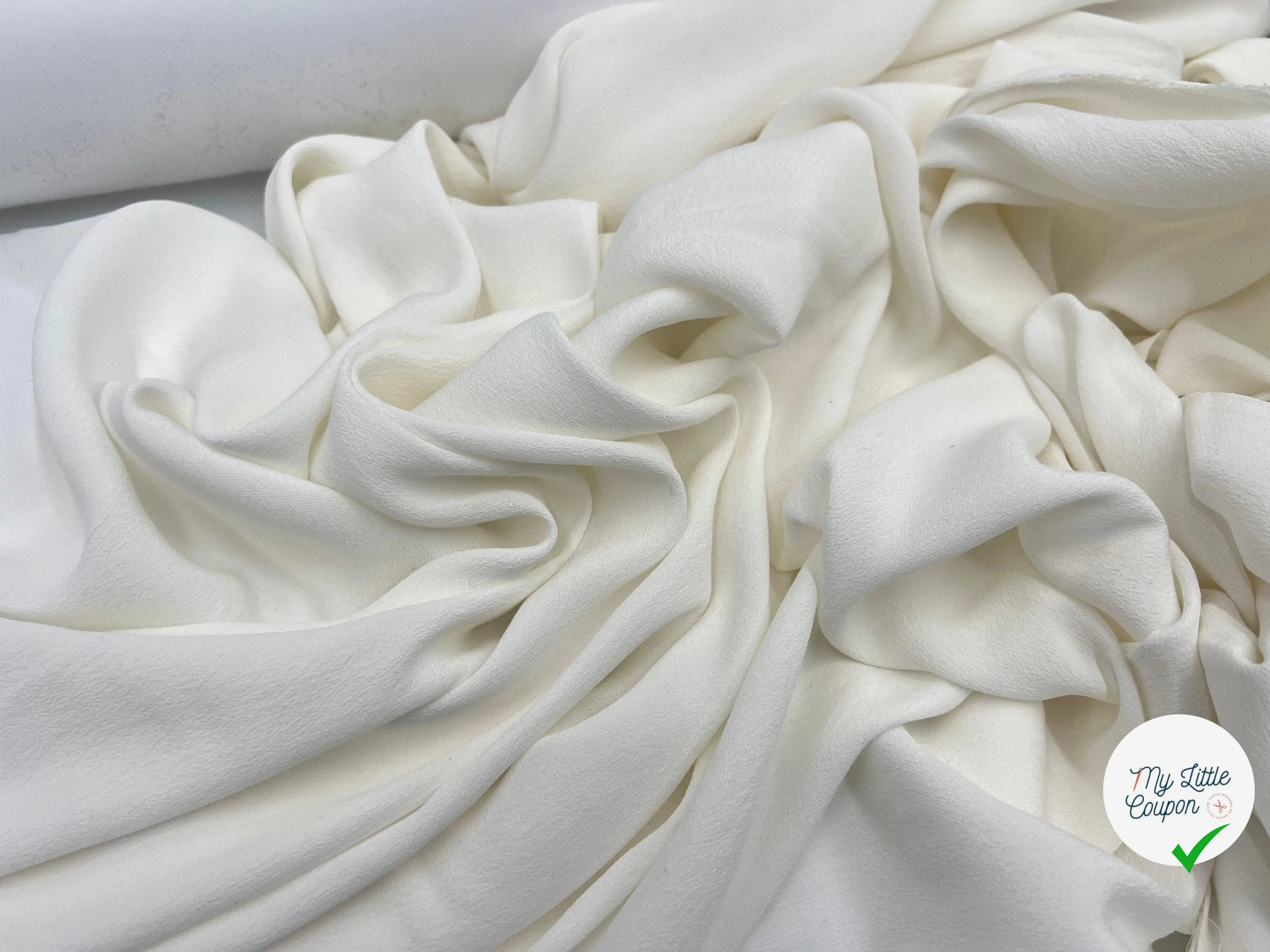 CRÊPE MAROCAIN 100% VISCOSE BLANC CASSÉ - My Little Coupon - tissu - coudre