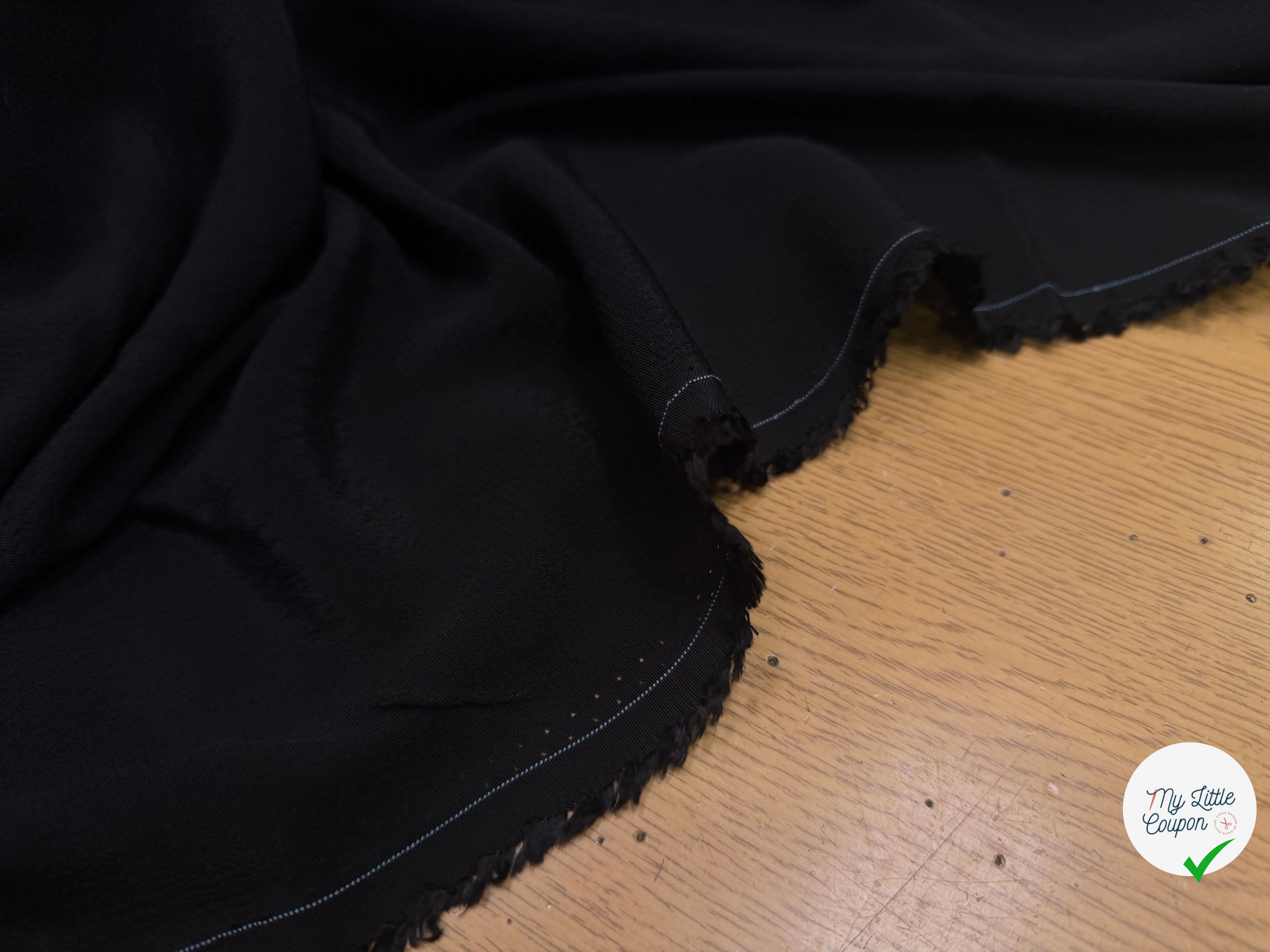CRÊPE MAROCAIN 100% VISCOSE NOIR - My Little Coupon