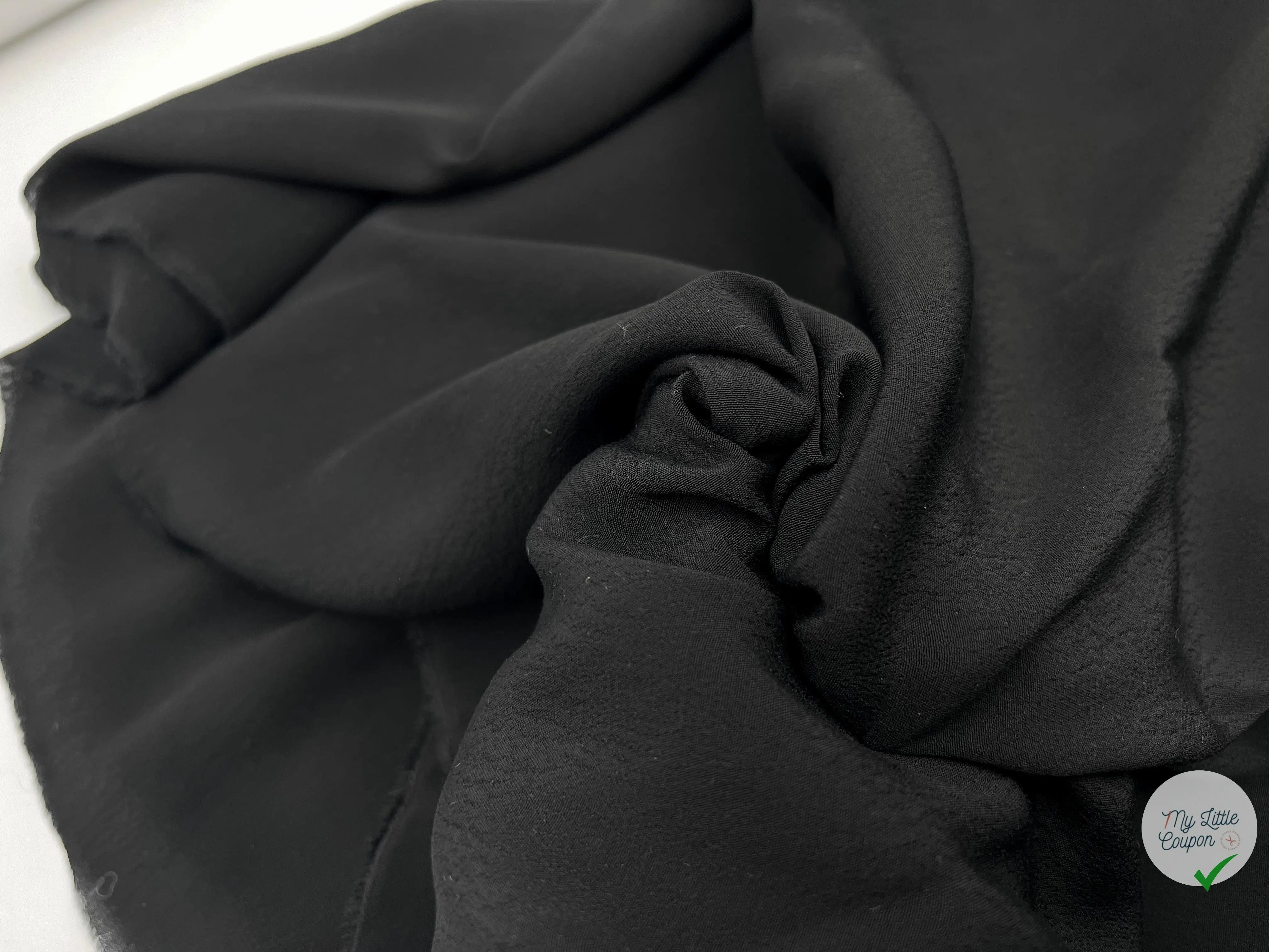 CRÊPE MAROCAIN 100% VISCOSE NOIR - My Little Coupon - tissu - coudre