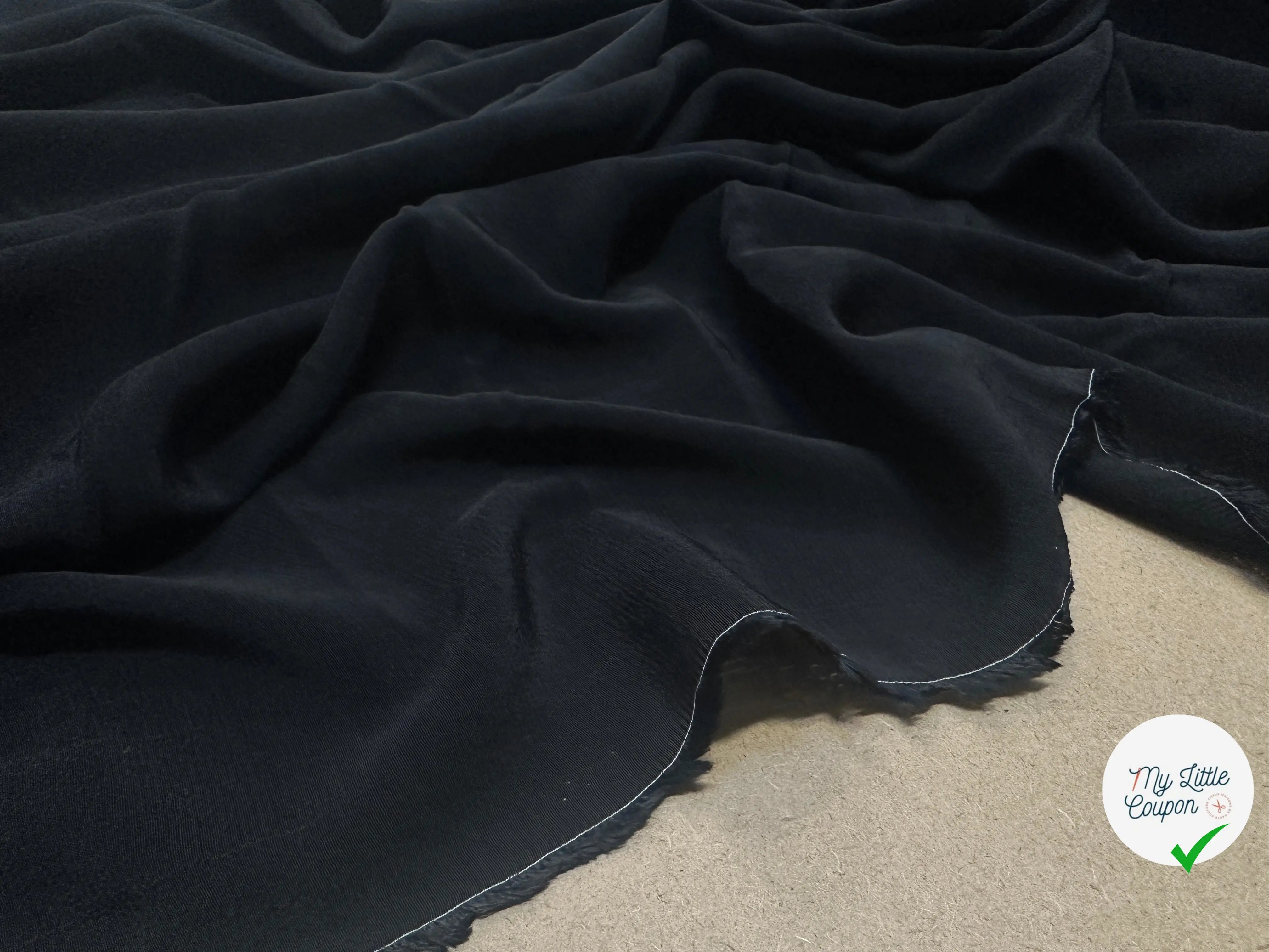CRÊPE MAROCAIN 100% VISCOSE NOIR - My Little Coupon