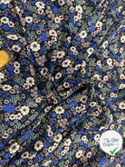 CREPE MAROCAIN 100% VISCSOE FLEURS FOND NOIR - My Little Coupon