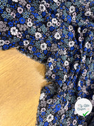 CREPE MAROCAIN 100% VISCSOE FLEURS FOND NOIR - My Little Coupon