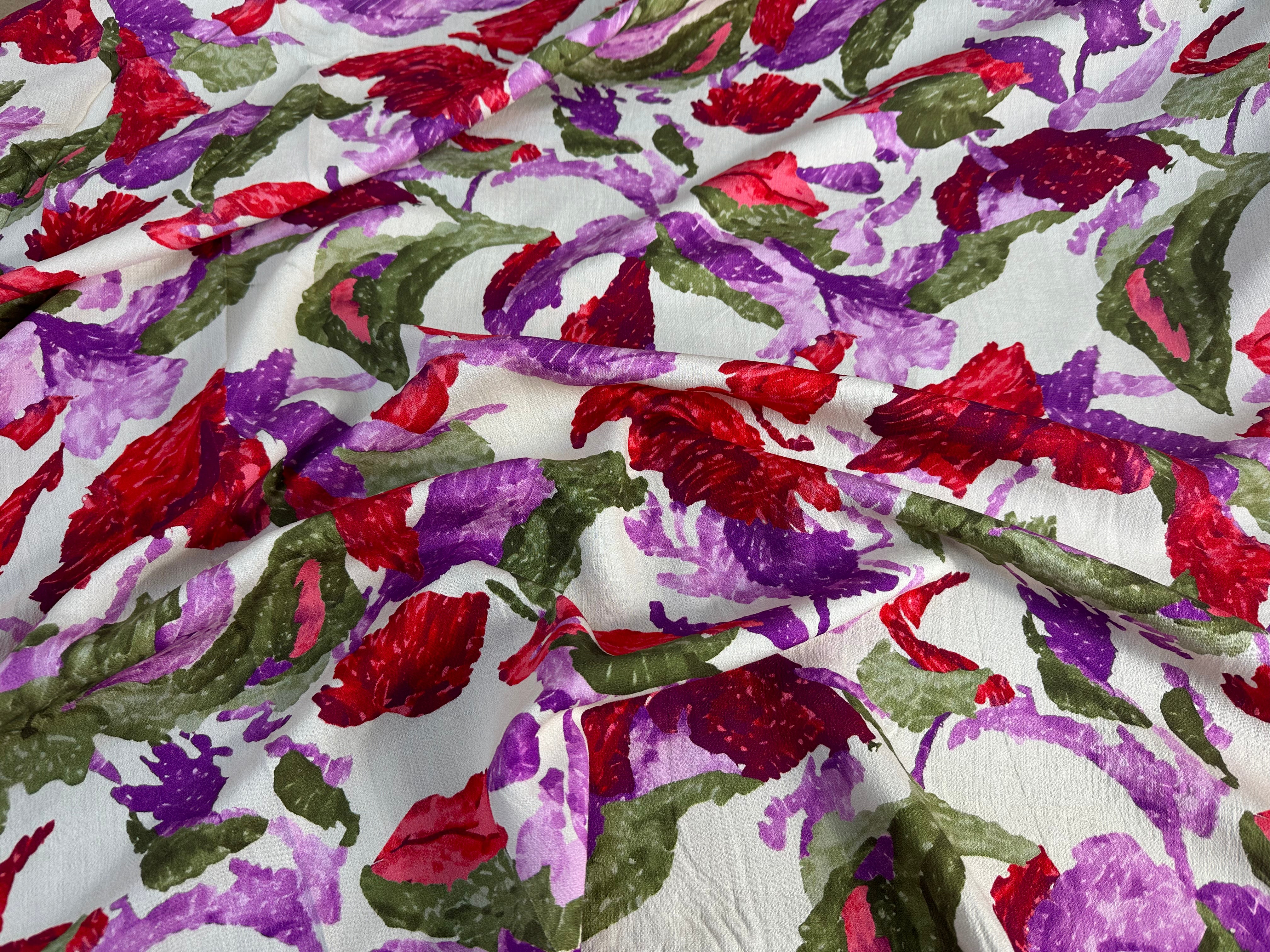 CREPE MAROCAIN BOUQUET DE FLEURS - My Little Coupon