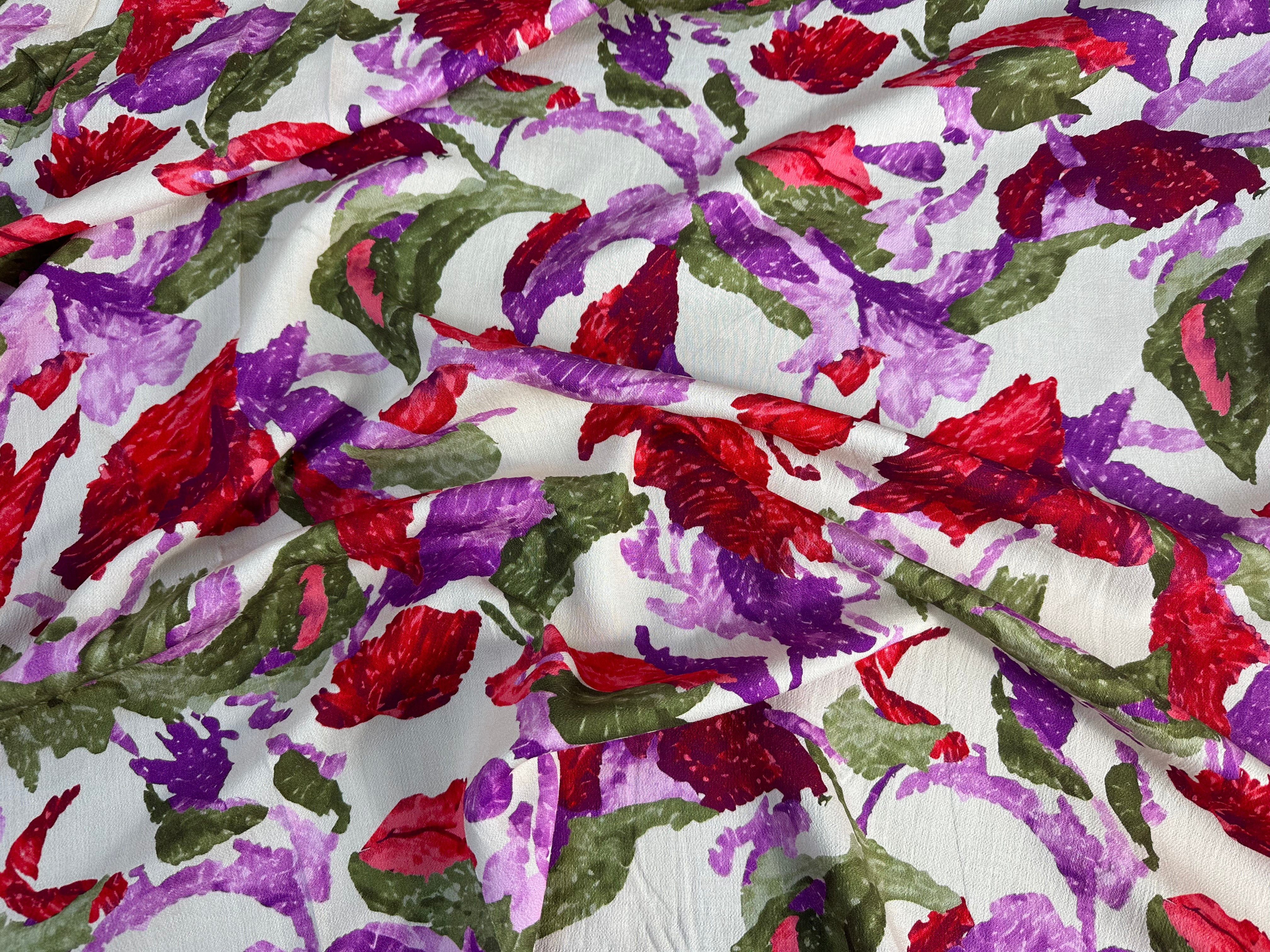 CREPE MAROCAIN BOUQUET DE FLEURS - My Little Coupon