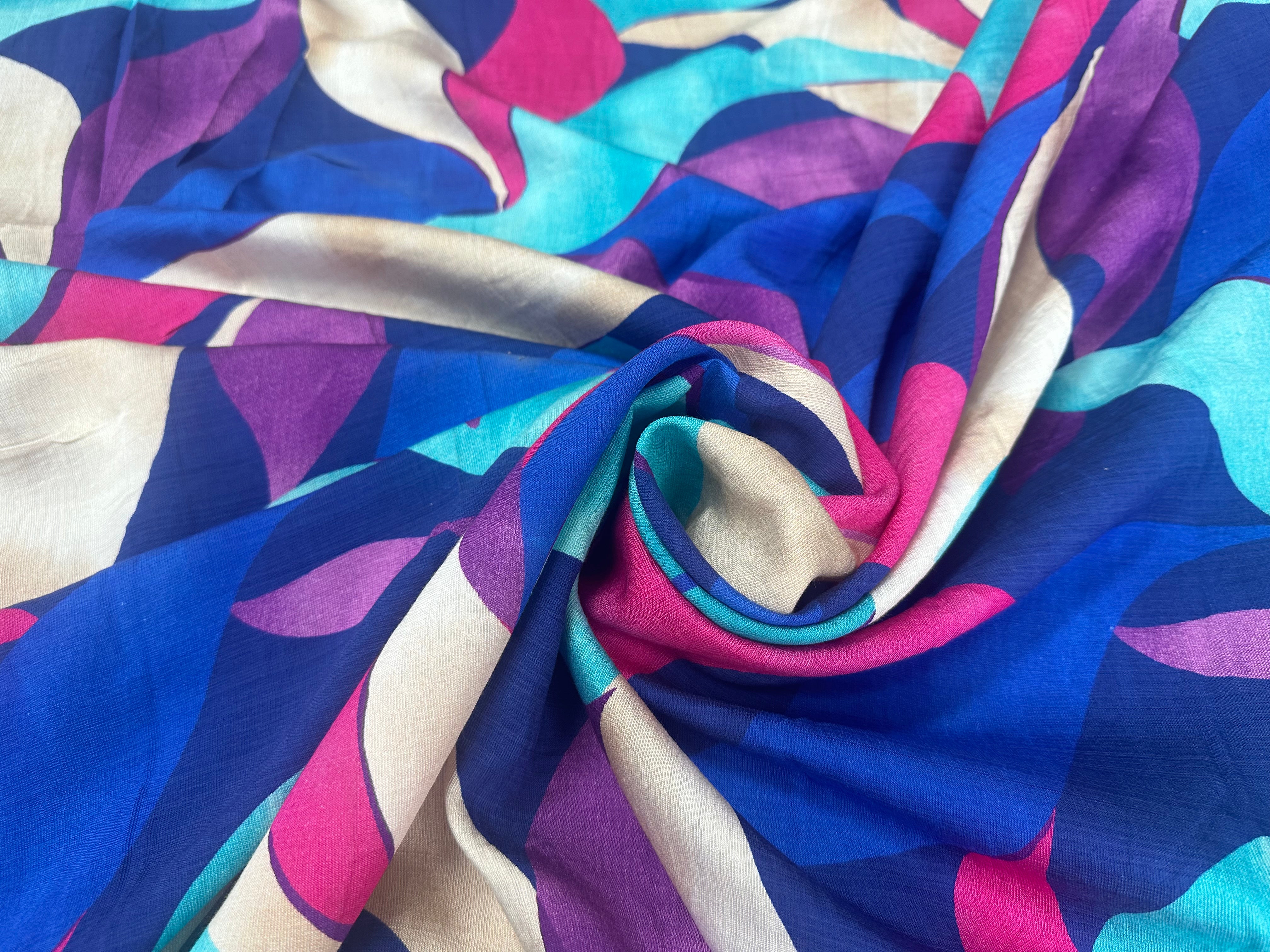 CREPE MAROCAIN PETALES ABSTRAITES - My Little Coupon