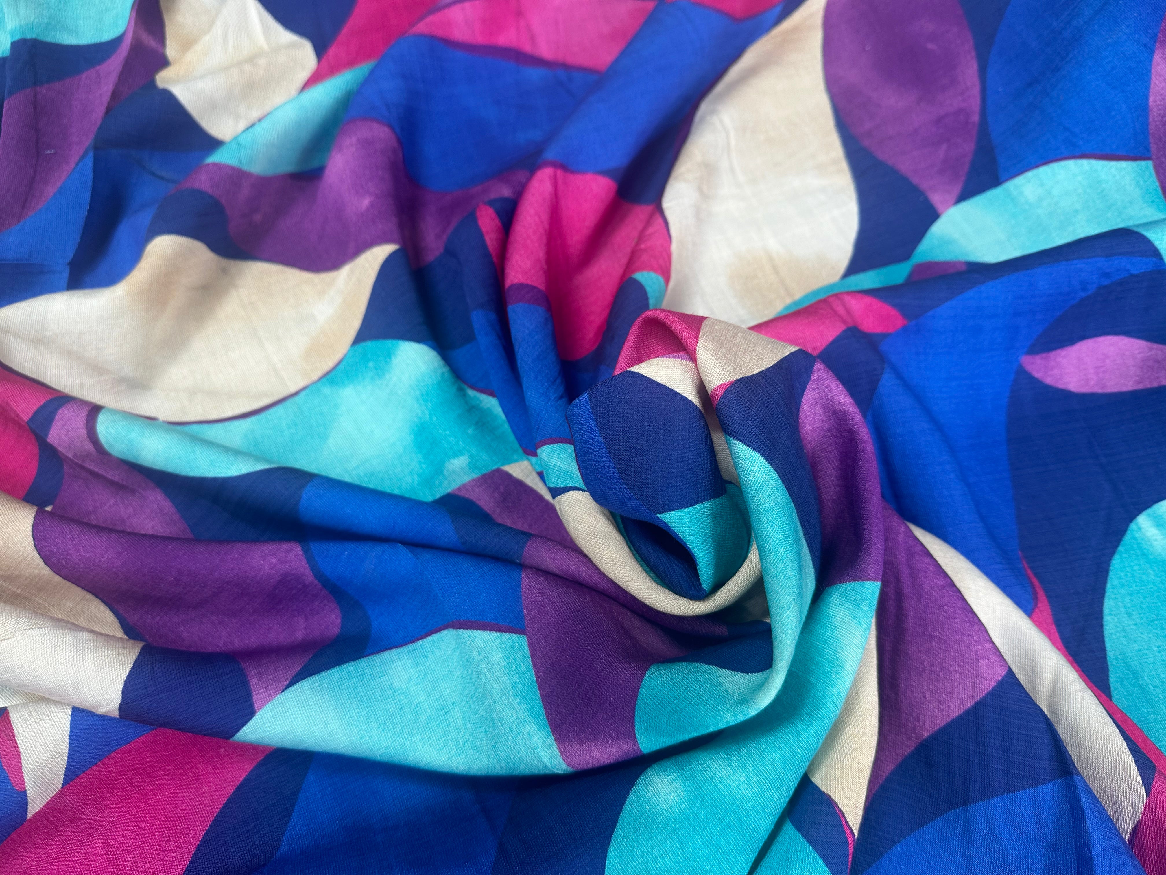 CREPE MAROCAIN PETALES ABSTRAITES - My Little Coupon