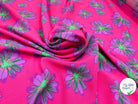 CRÊPE MAROCAIN ROSE À GRANDES FLEURS VIOLETTES - My Little Coupon - tissu - coudre