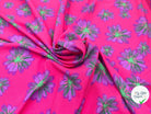 CRÊPE MAROCAIN ROSE À GRANDES FLEURS VIOLETTES - My Little Coupon - tissu - coudre