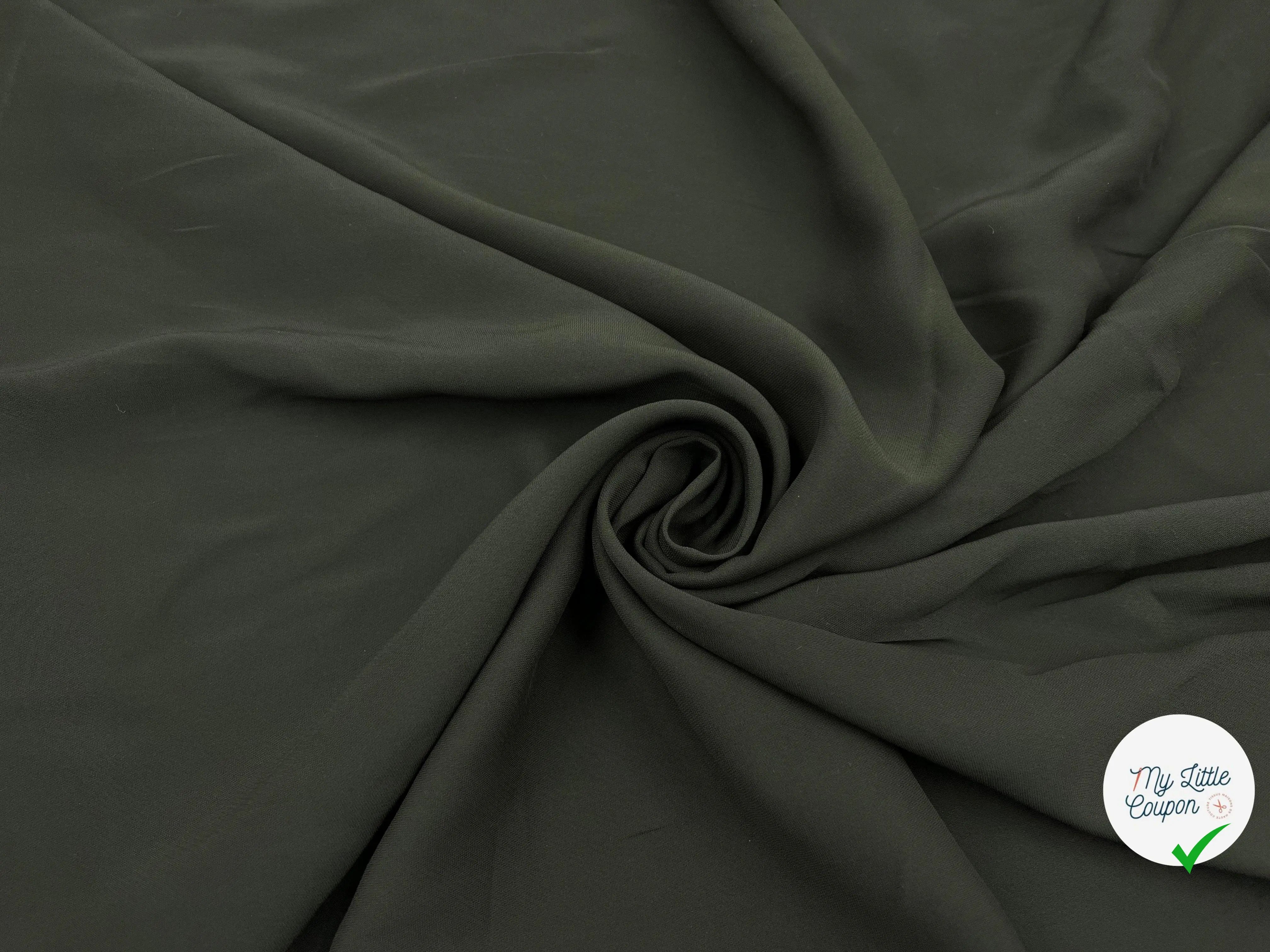 CRÊPE MAROCAIN STRETCH VERT FORET - My Little Coupon - tissu - coudre