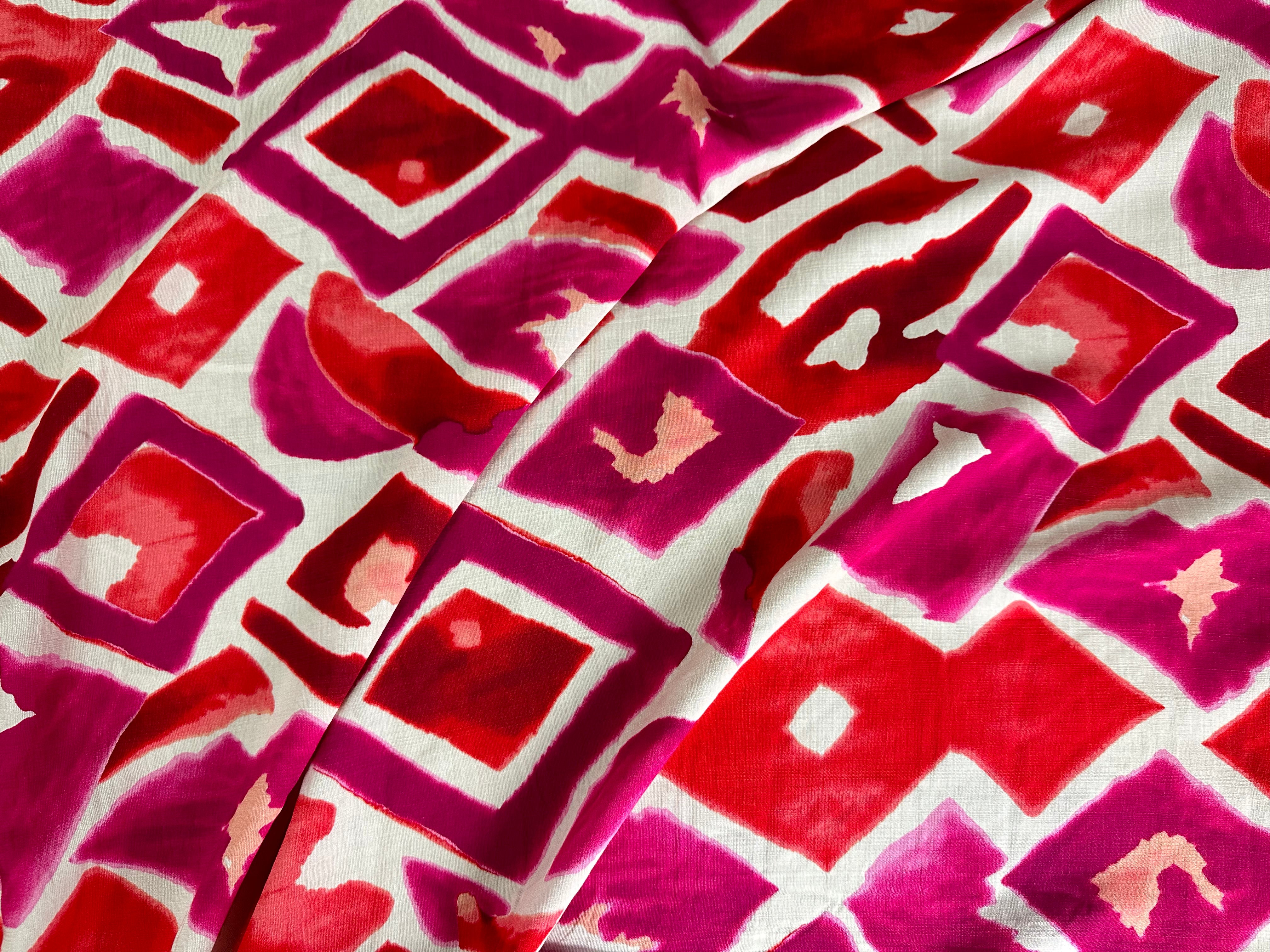 CRÊPE MAROCAIN VISCOSE GÉOMÉTRIE LOVE - My Little Coupon