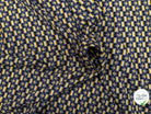 CREPE MAROCAIN VISCOSE QUALITÉ COMO MARINE FLORALIE JAUNE - My Little Coupon