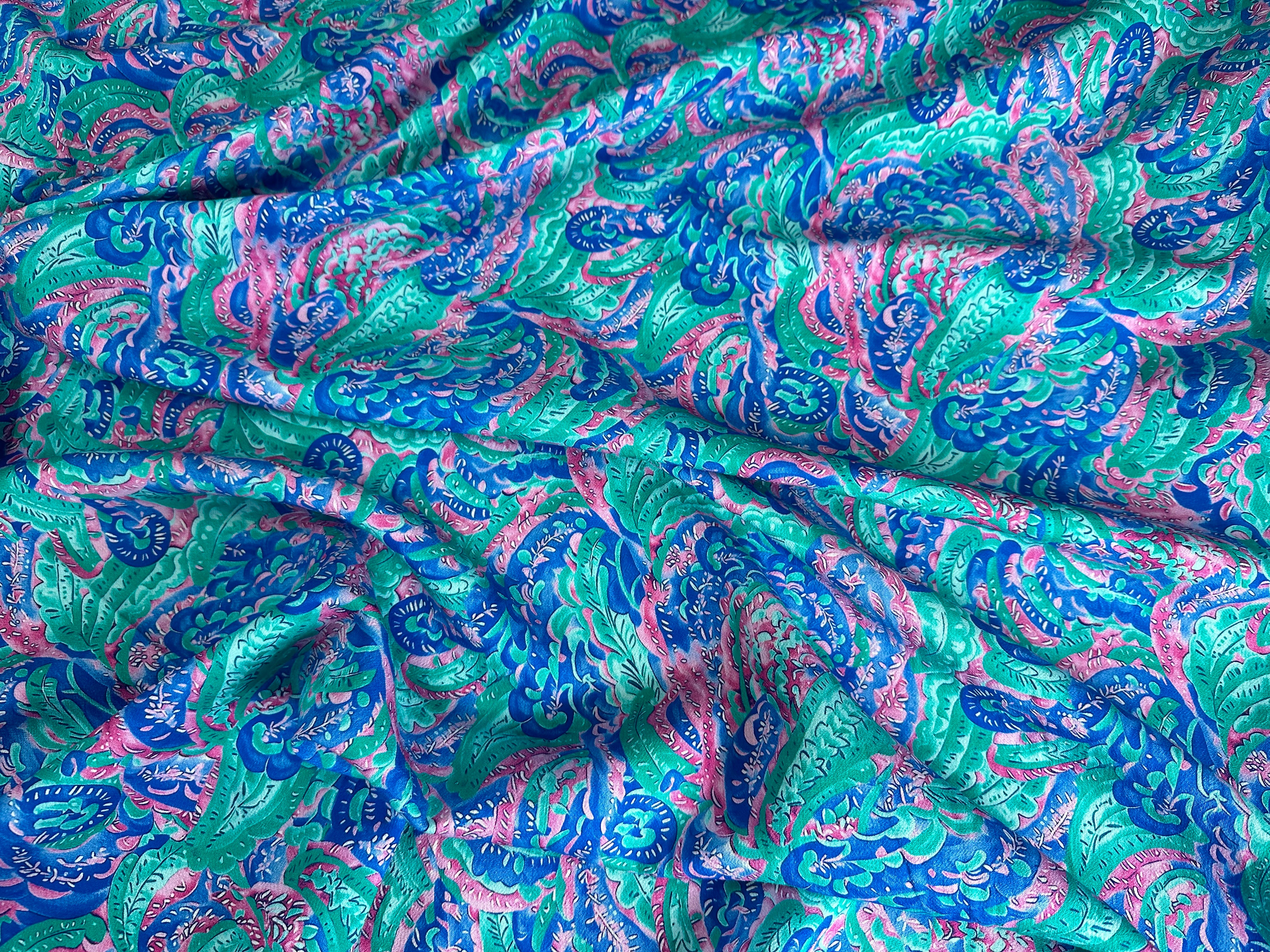 CREPE MAROCAIN VISCOSE RIVIERE DE PAISLEY SOPHISTIQUÉ - My Little Coupon