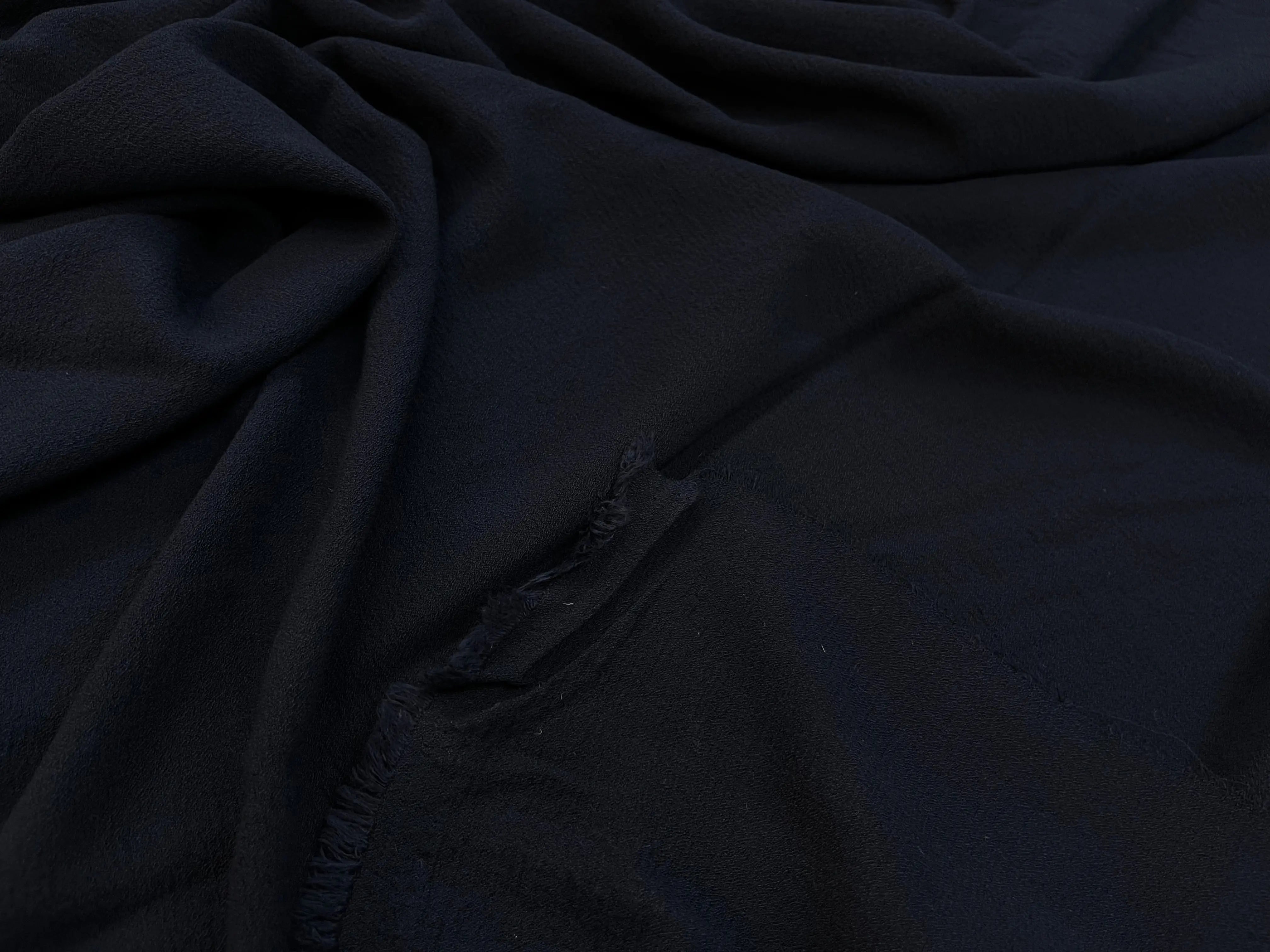 CREPE MAROCAIN VISCOSE UNI BLEU MARINE - My Little Coupon