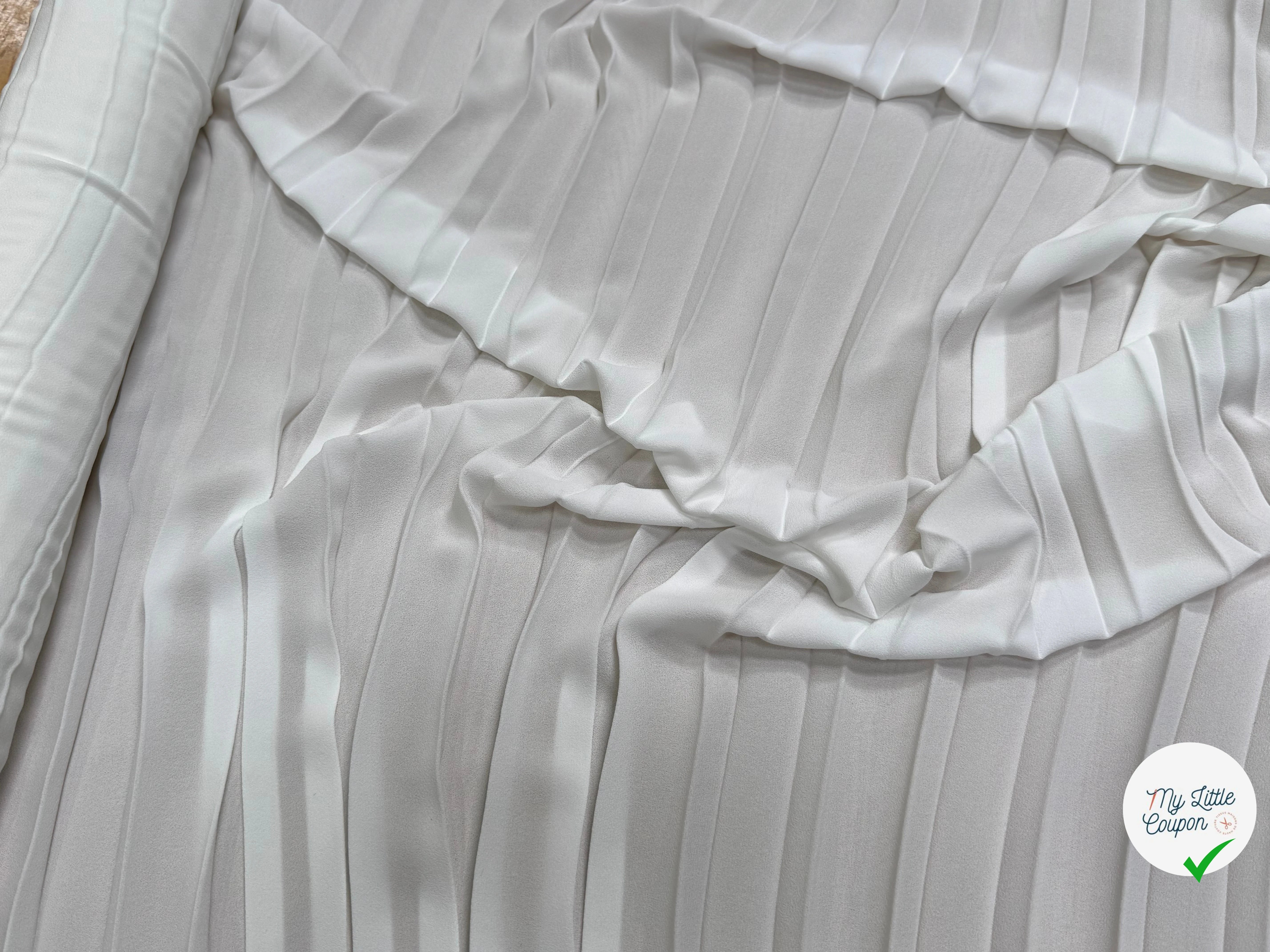 CREPE PLISSÉ FLUIDE BLANC - My Little Coupon