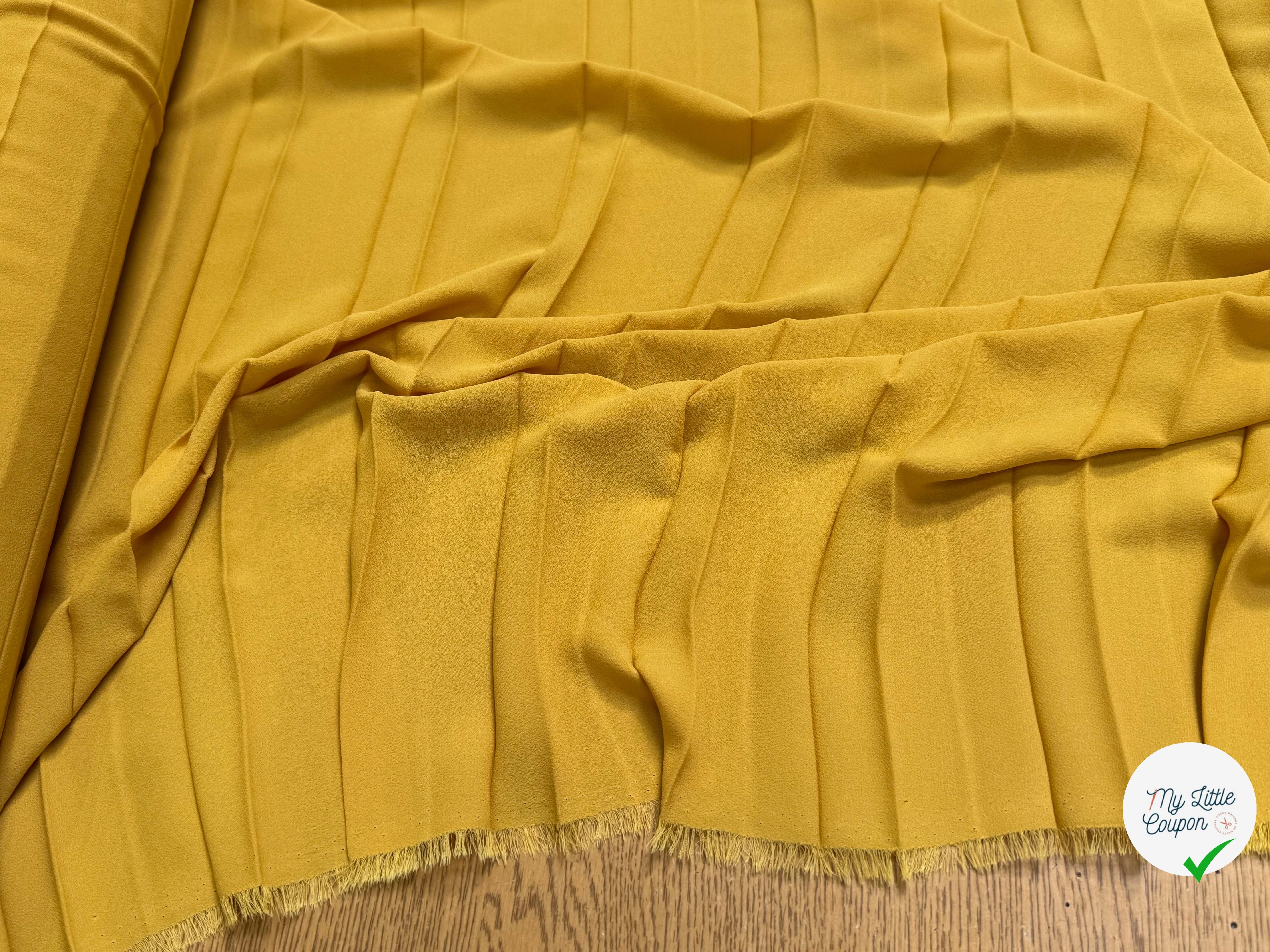 CREPE PLISSÉ FLUIDE JAUNE MOUTARD - My Little Coupon