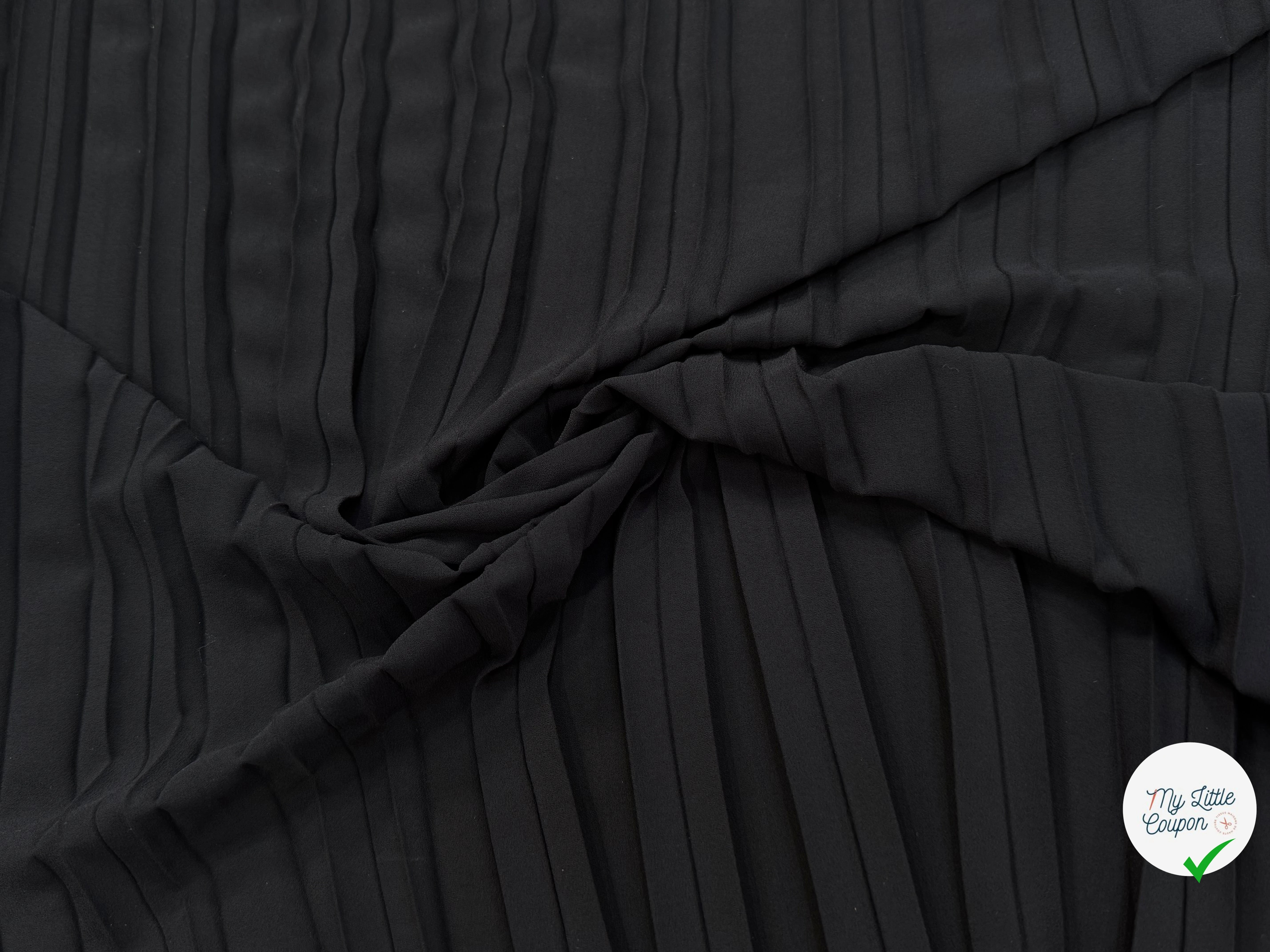 CREPE PLISSÉ FLUIDE NOIR - My Little Coupon