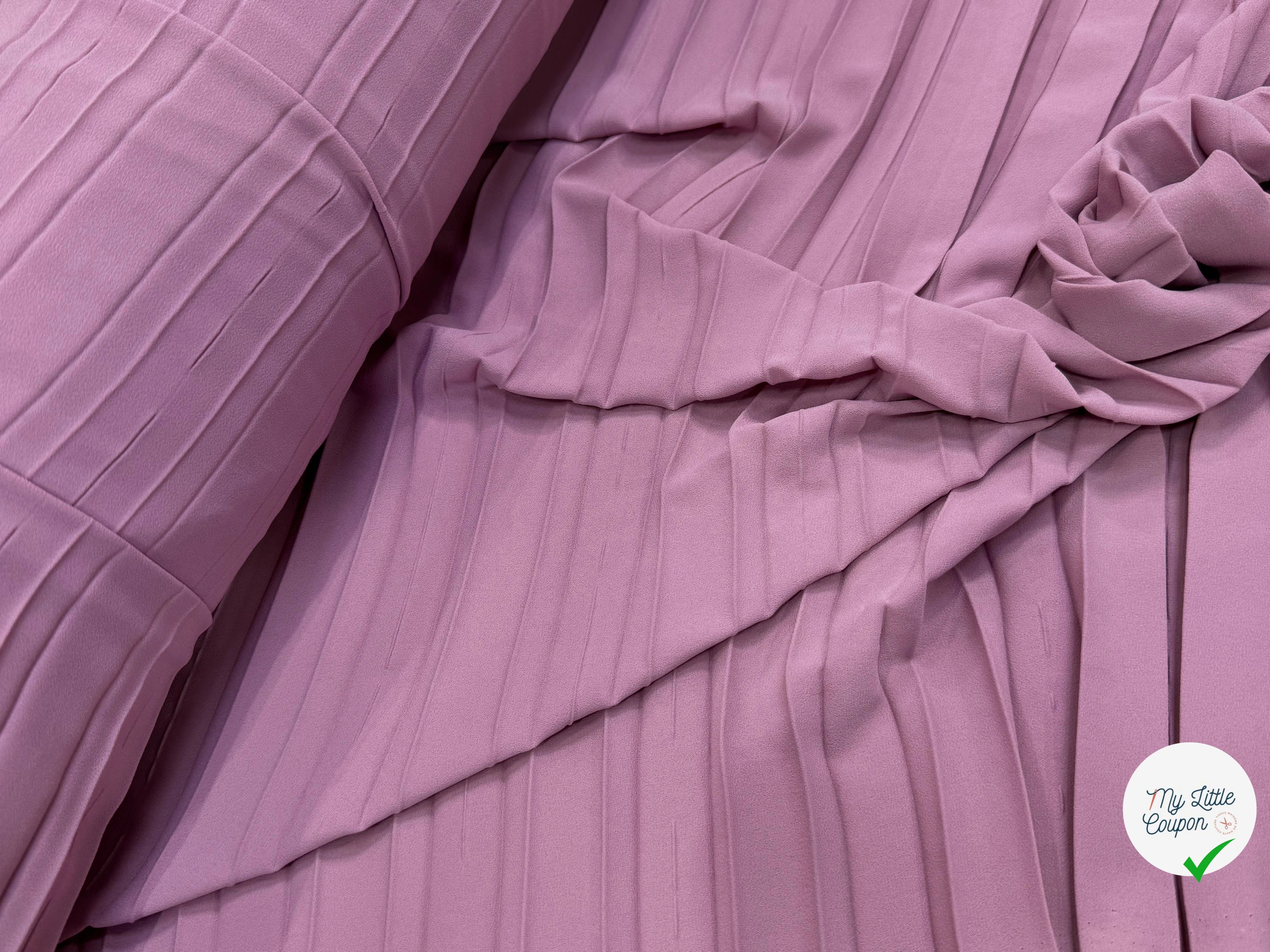 CREPE PLISSÉ FLUIDE VIEUX ROSE - My Little Coupon