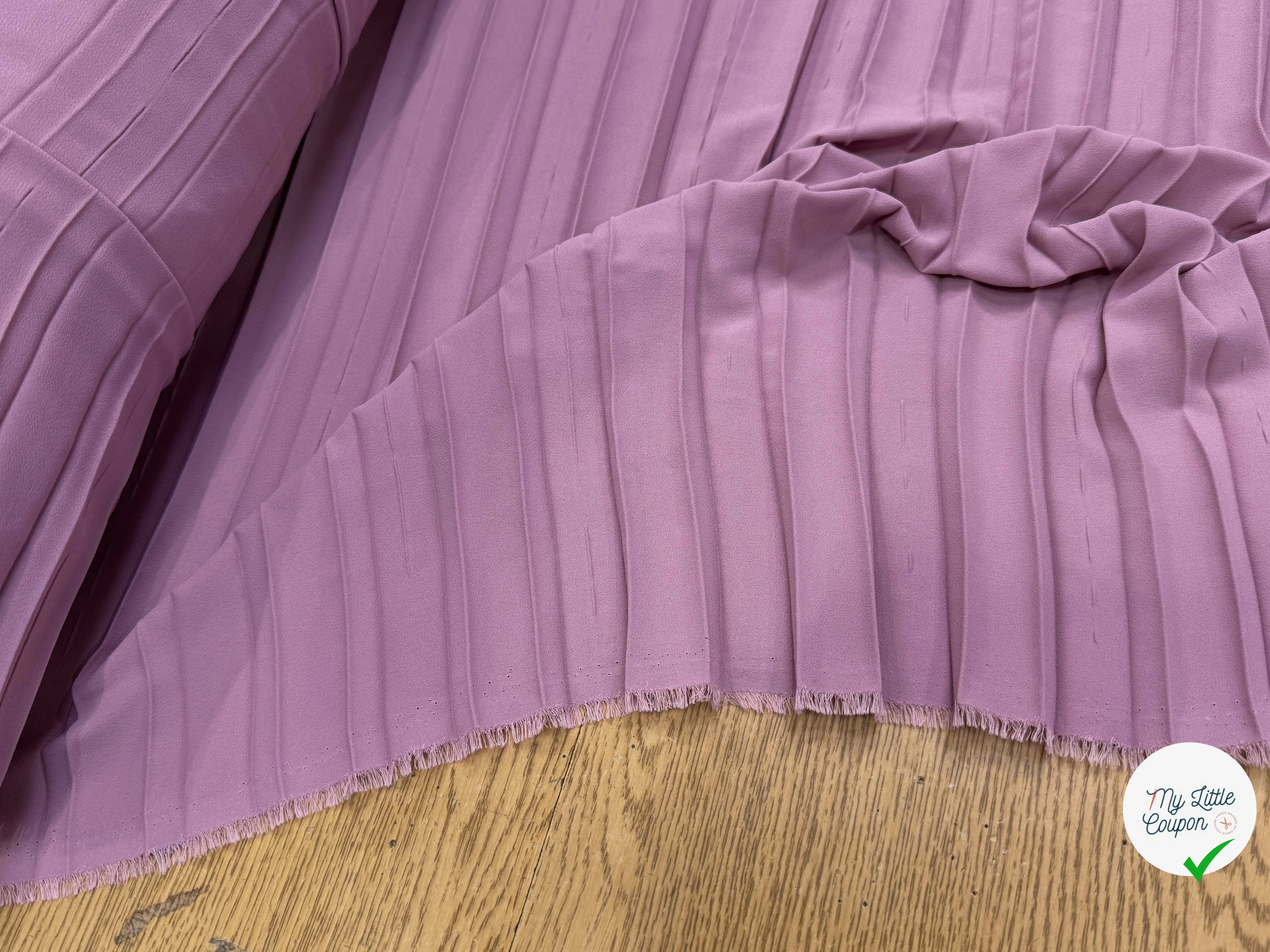 CREPE PLISSÉ FLUIDE VIEUX ROSE - My Little Coupon