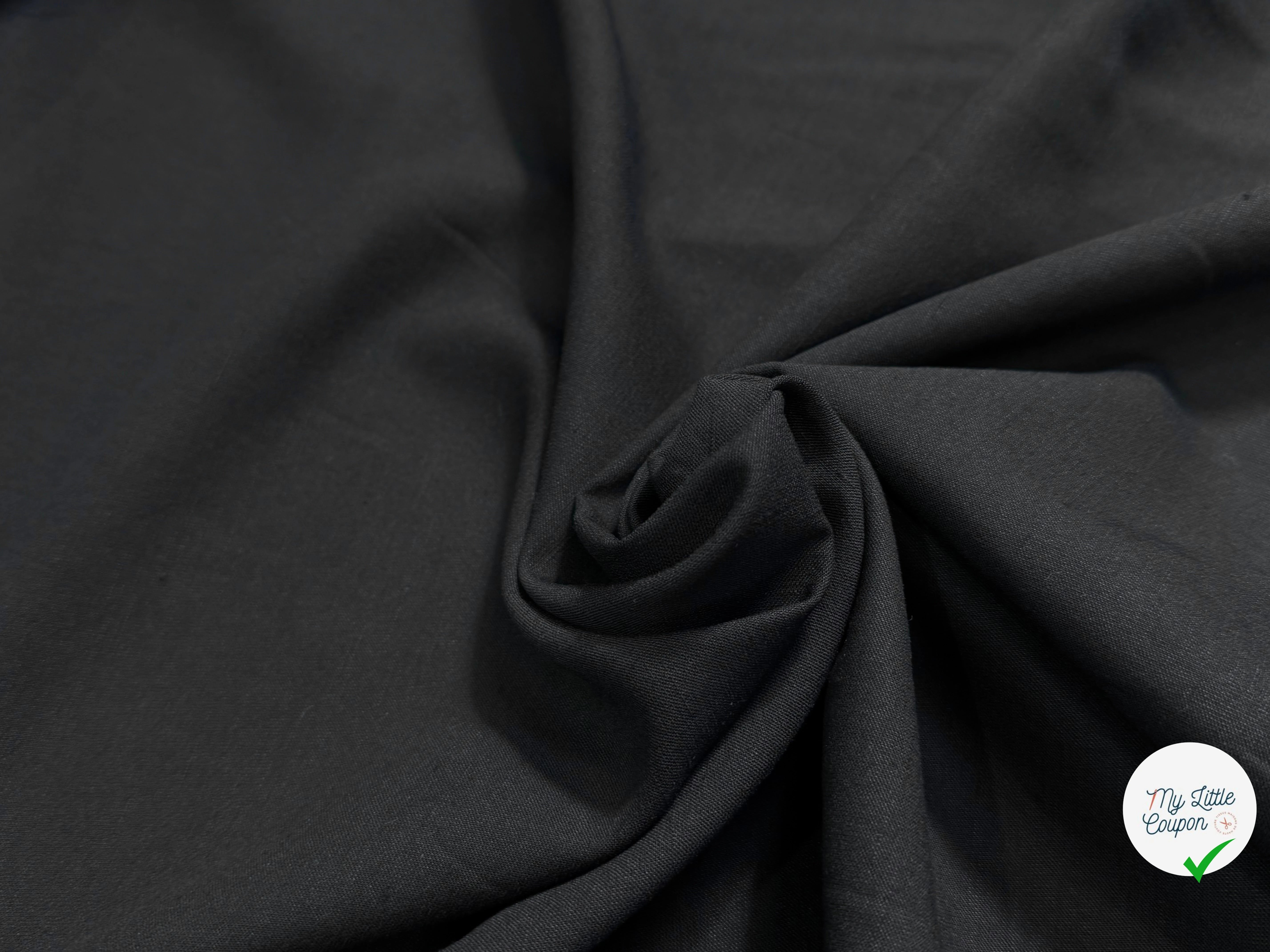 CREPE POLYCOTON ET LIN NOIR 35% LIN - My Little Coupon