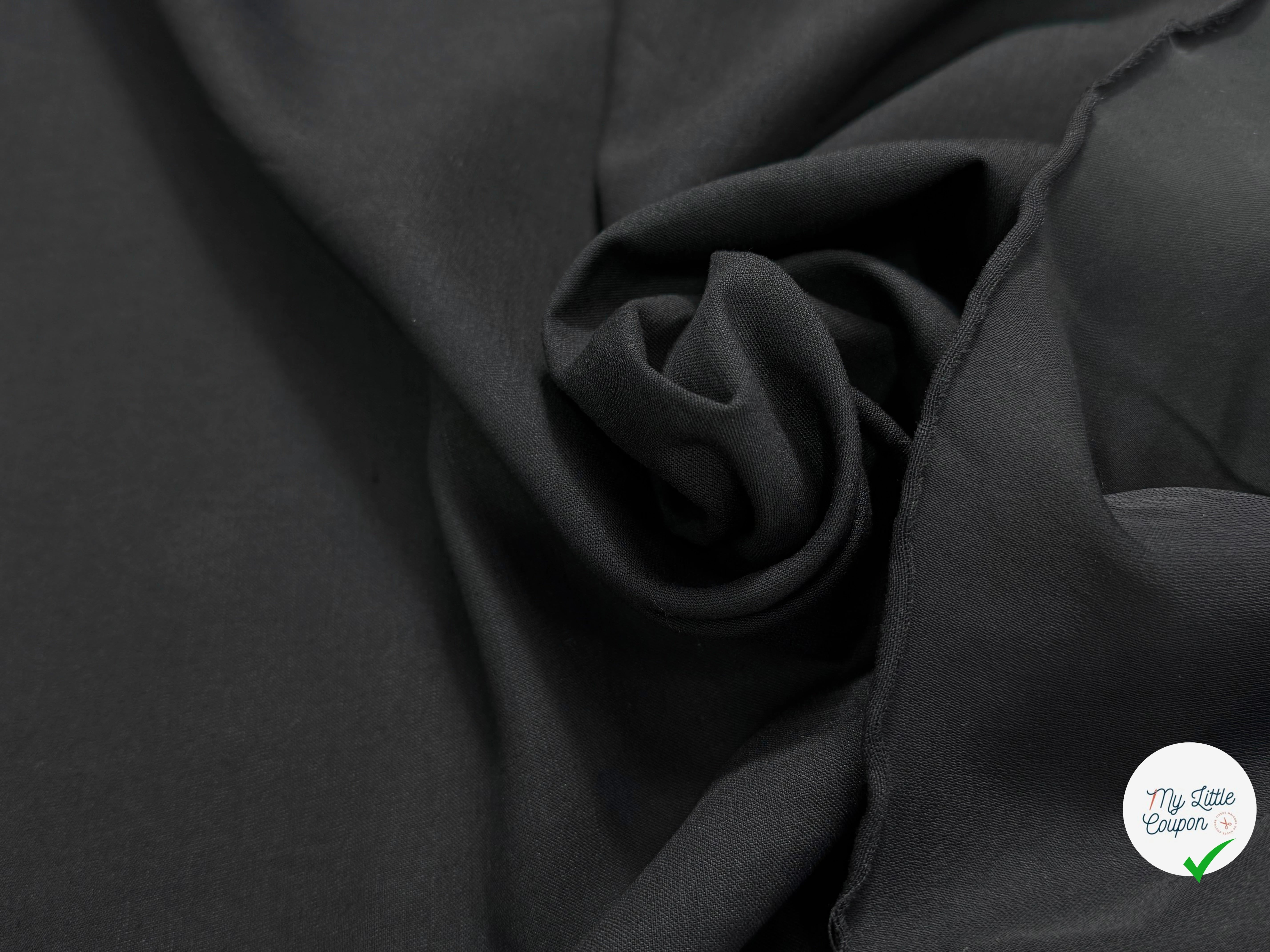 CREPE POLYCOTON ET LIN NOIR 35% LIN - My Little Coupon