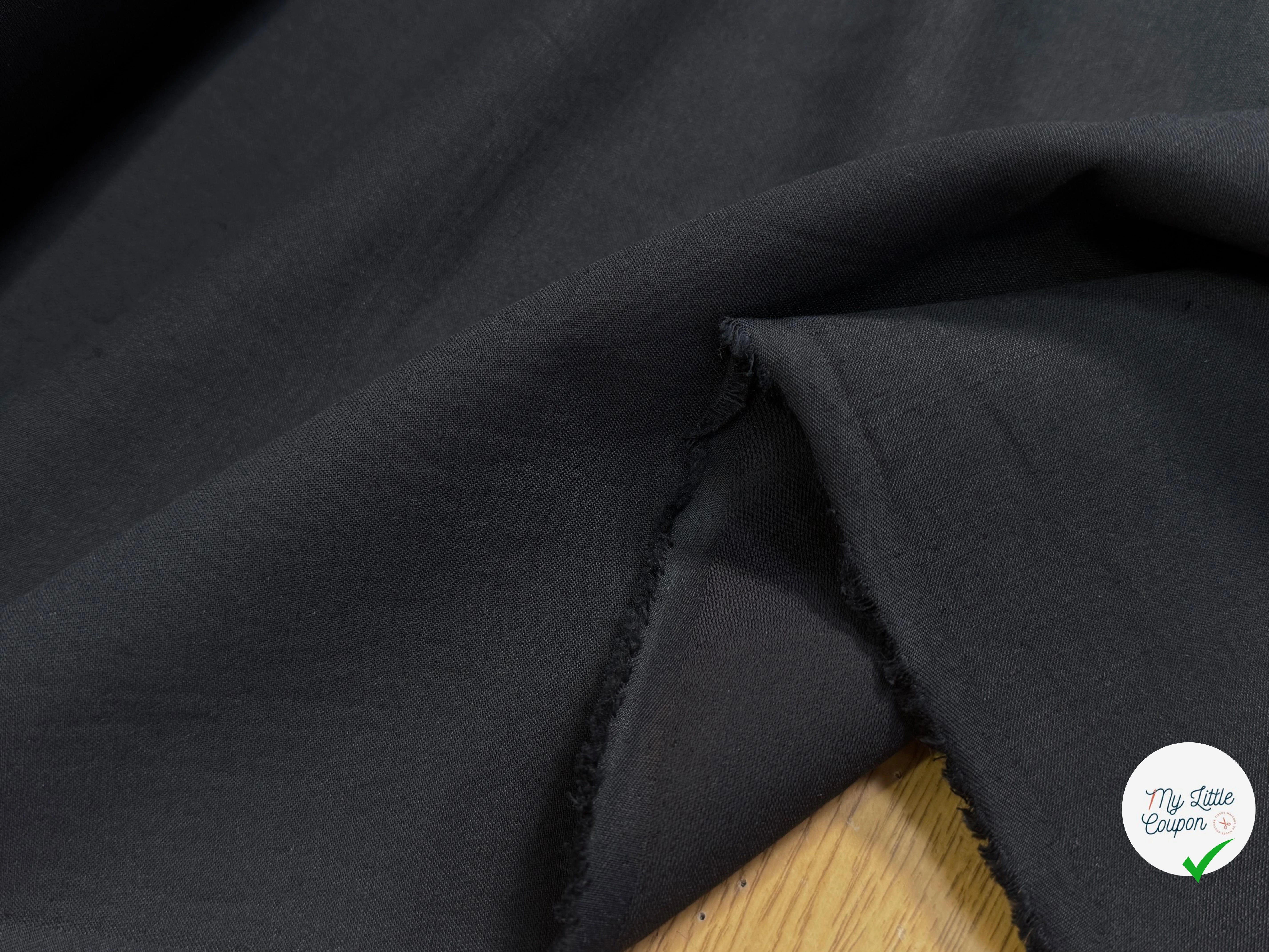 CREPE POLYCOTON ET LIN NOIR 35% LIN - My Little Coupon