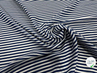 CREPE POLYESTER À RAYURES BLEU BLANCHE - My Little Coupon
