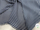 CREPE POLYESTER À RAYURES BLEU BLANCHE - My Little Coupon