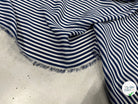 CREPE POLYESTER À RAYURES BLEU BLANCHE - My Little Coupon