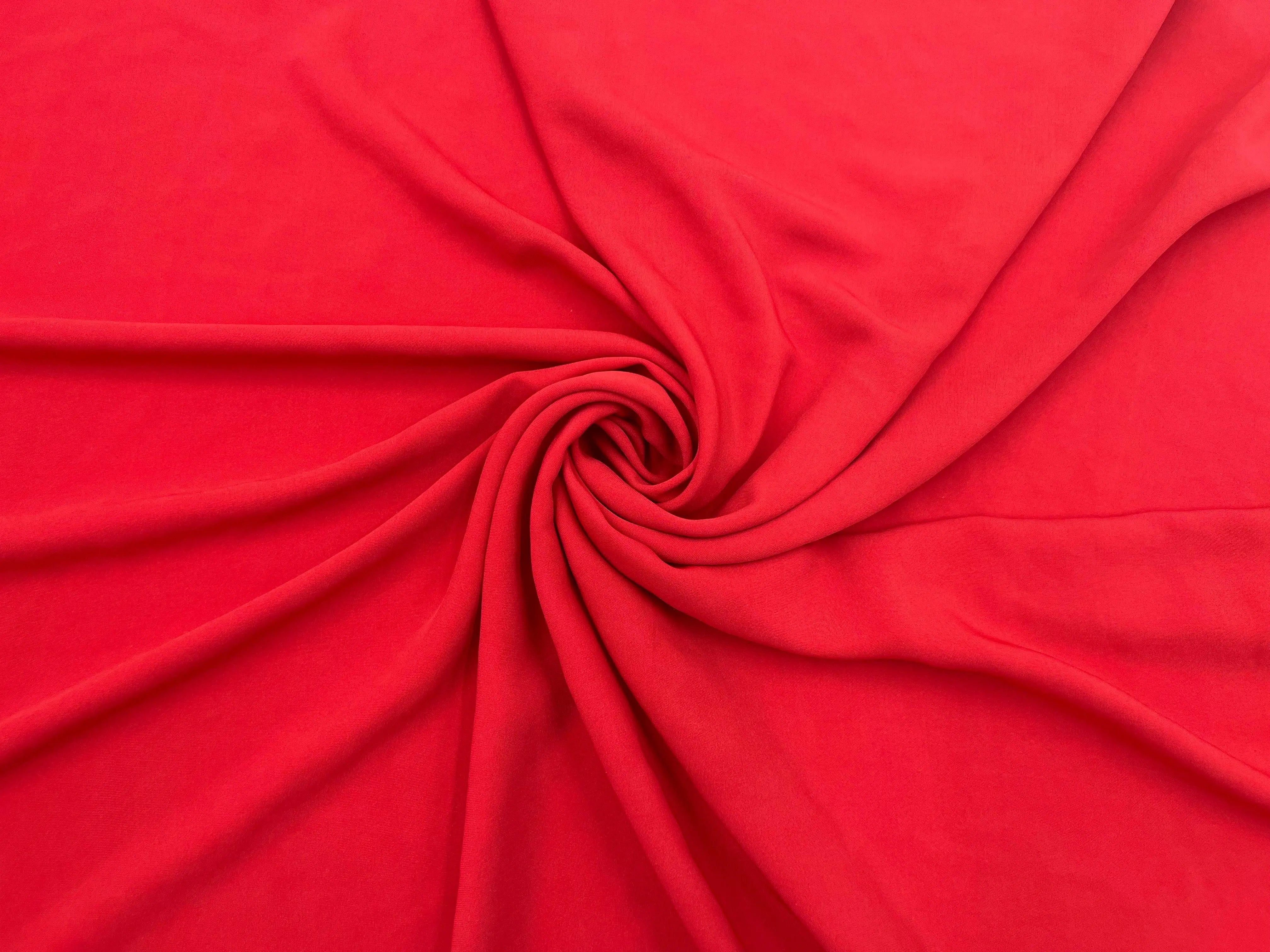 CRÊPE POLYESTER FLUIDE ROUGE AMOUR - My Little Coupon - tissu - coudre