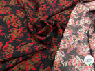 CREPE POLYESTER MOTIF MULTICOLORES SUR FOND NOIR - My Little Coupon