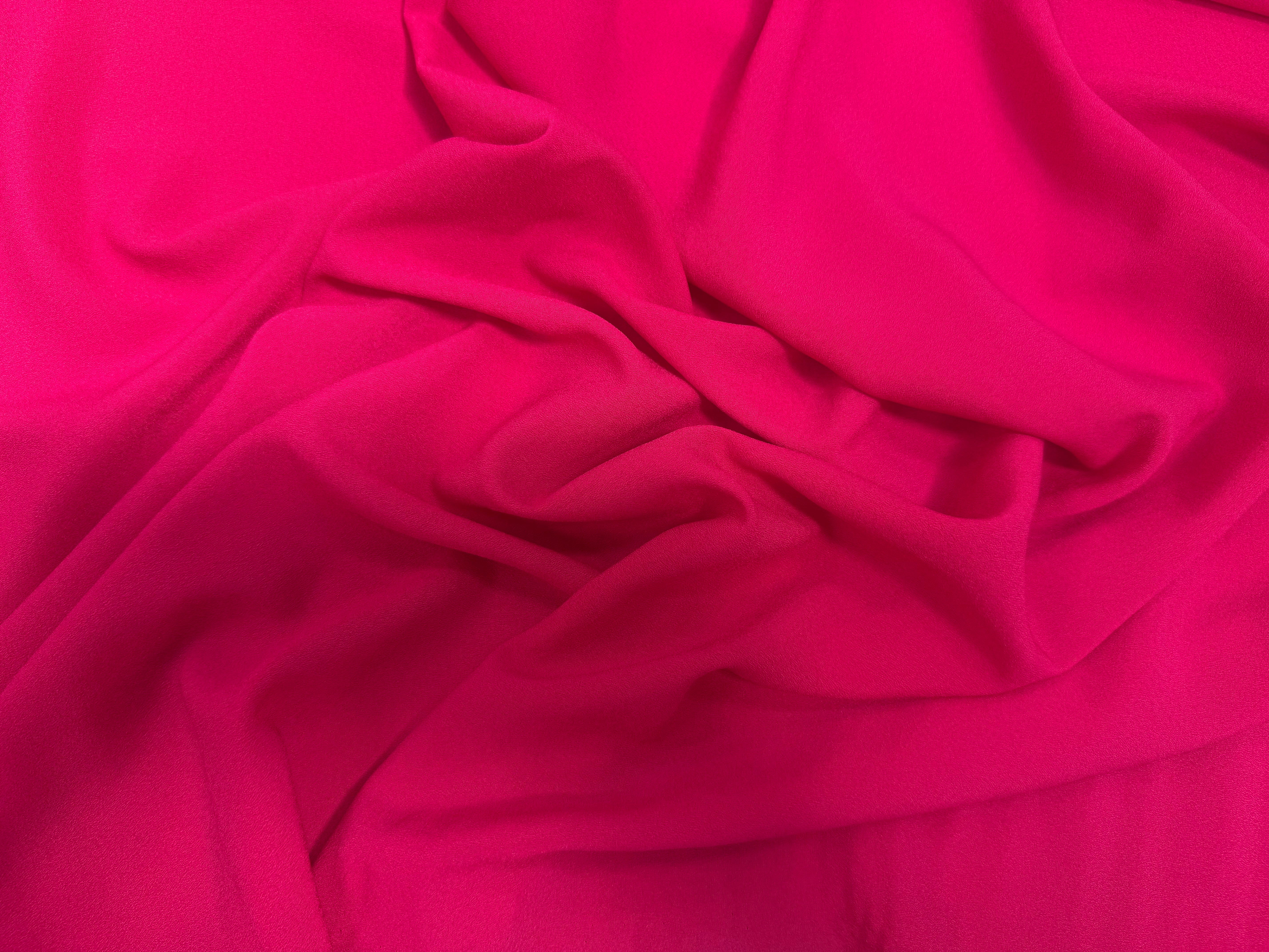 CREPE POLYESTER STRECH JAPAN UNI ROSE FUSHIA - My Little Coupon